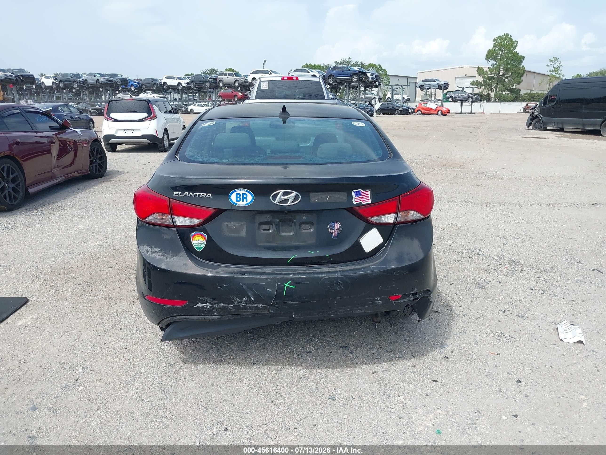 2015 Hyundai Elantra Se Black vin: KMHDH4AEXFU383986