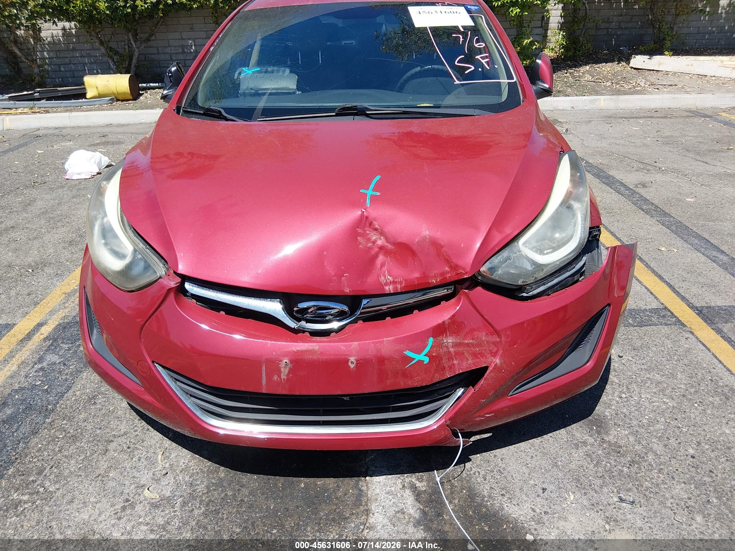 2015 Hyundai Elantra Se Red vin: KMHDH4AEXFU426125