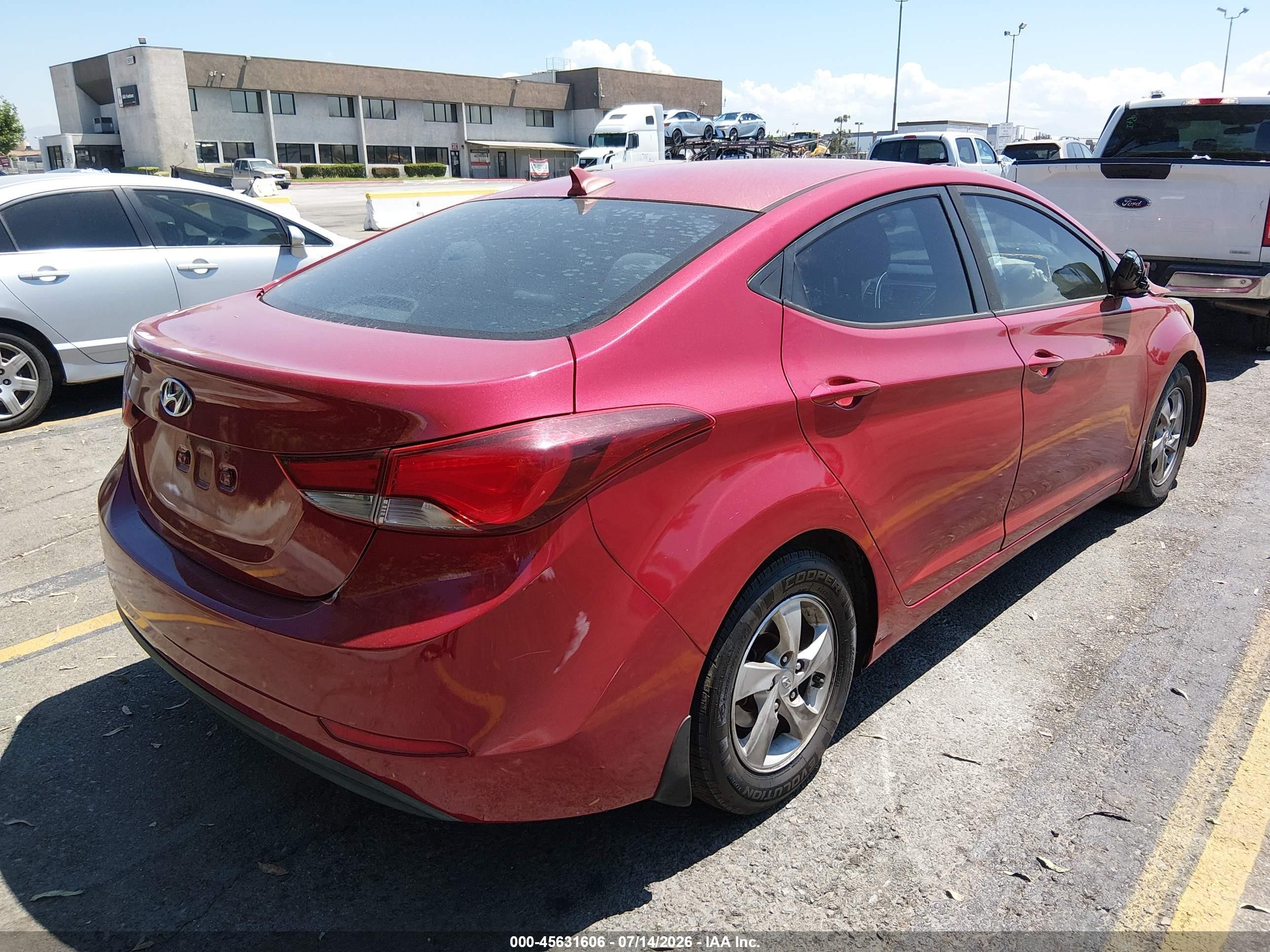 2015 Hyundai Elantra Se Red vin: KMHDH4AEXFU426125