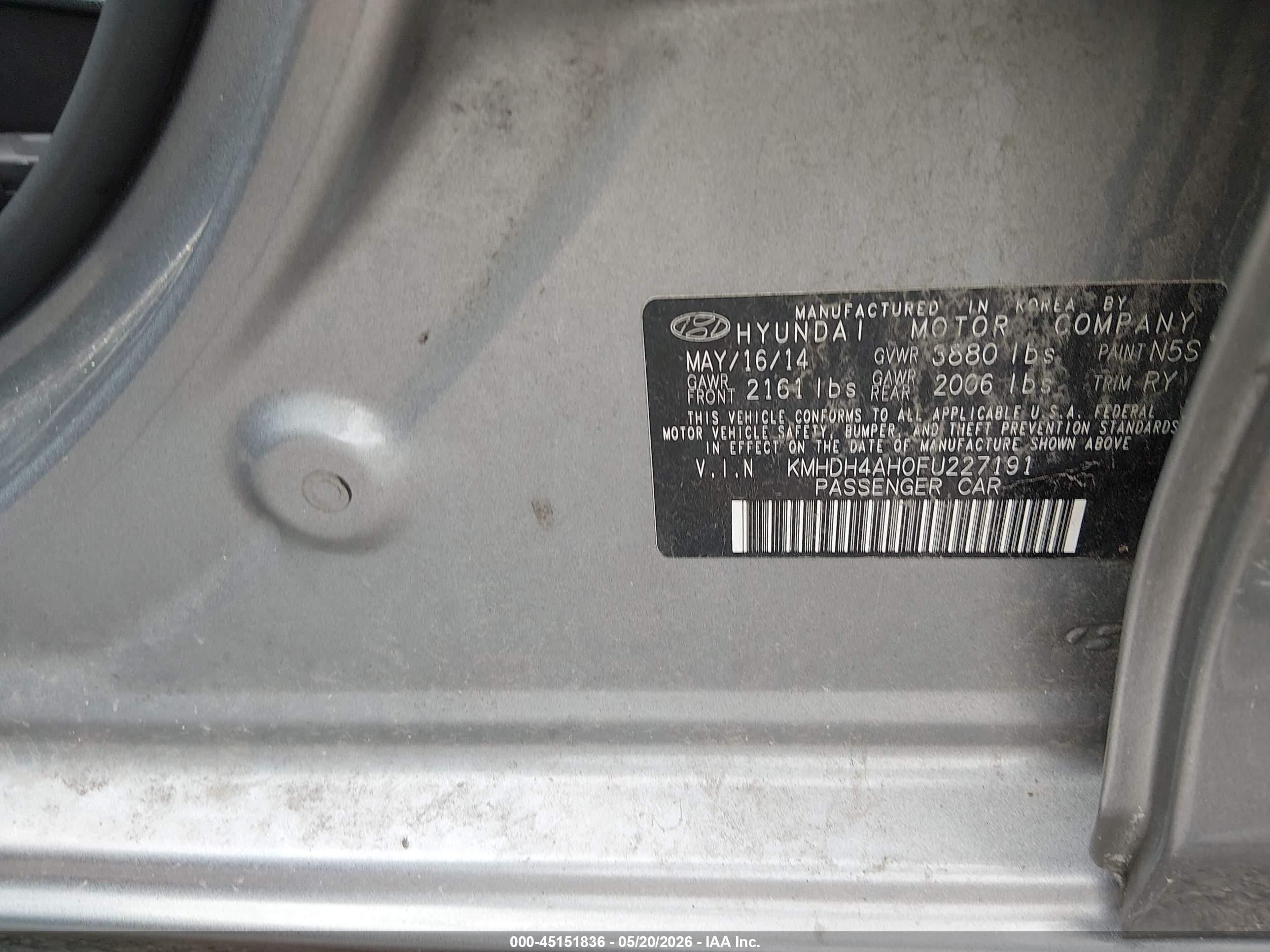2015 Hyundai Elantra Sport Silver vin: KMHDH4AH0FU227191