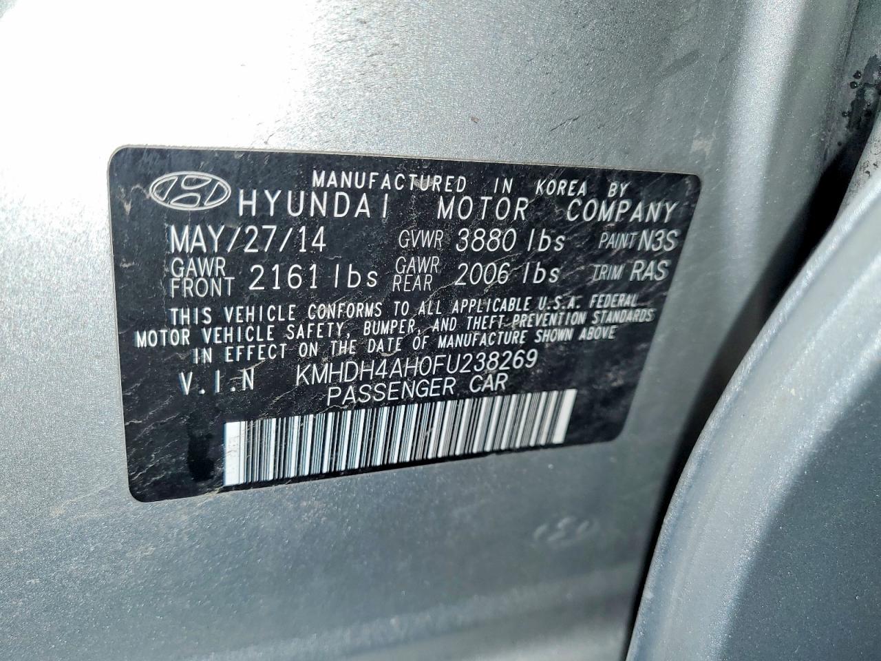 2015 Hyundai Elantra Sport Silver vin: KMHDH4AH0FU238269