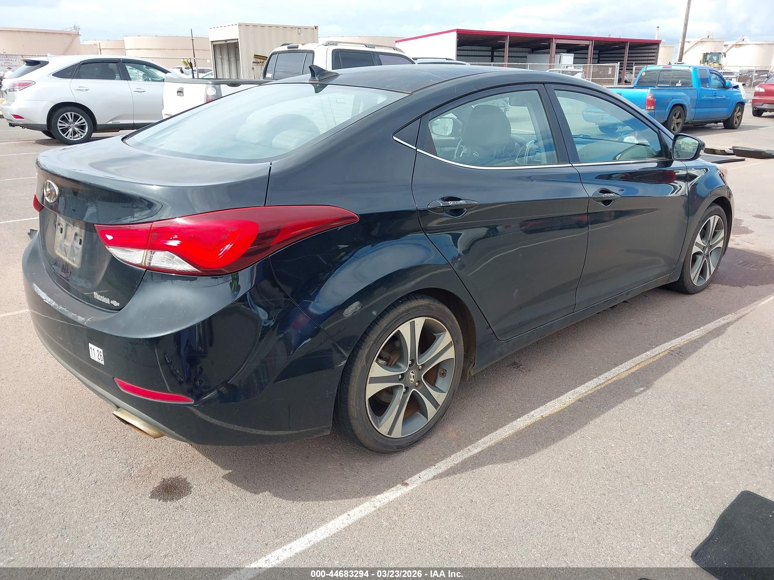 2015 Hyundai Elantra Sport Черный vin: KMHDH4AH0FU324004