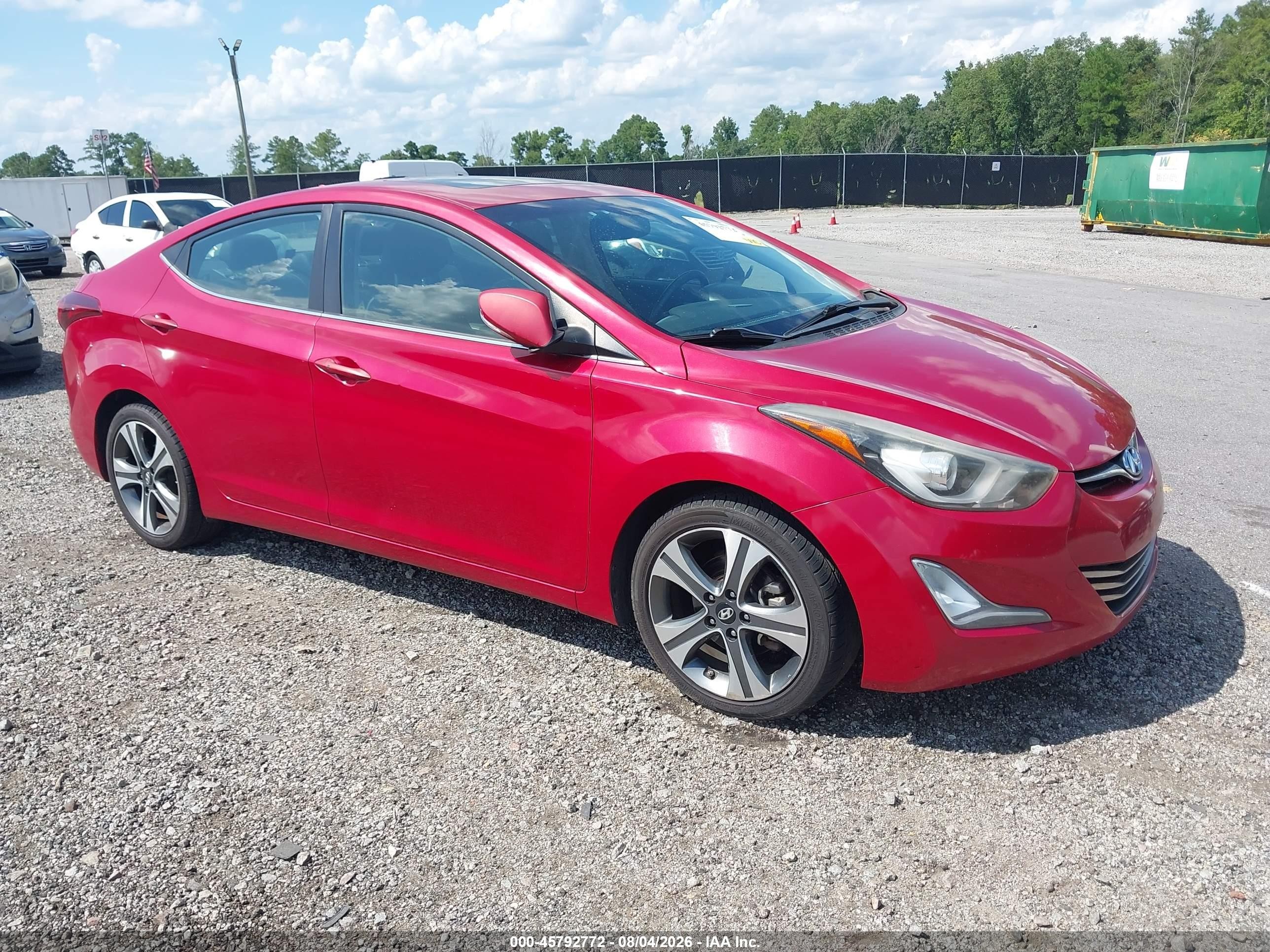 2014 Hyundai Elantra Sport Красный vin: KMHDH4AH1EU120701