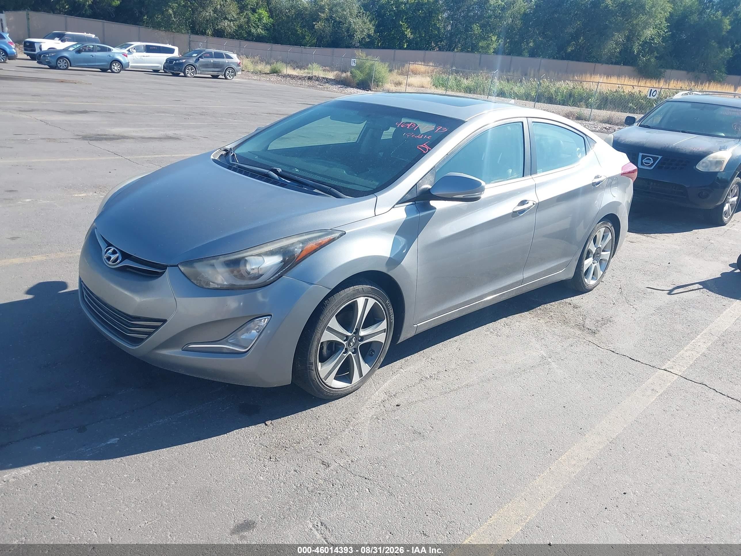2014 Hyundai Elantra Sport Gray vin: KMHDH4AH1EU124635