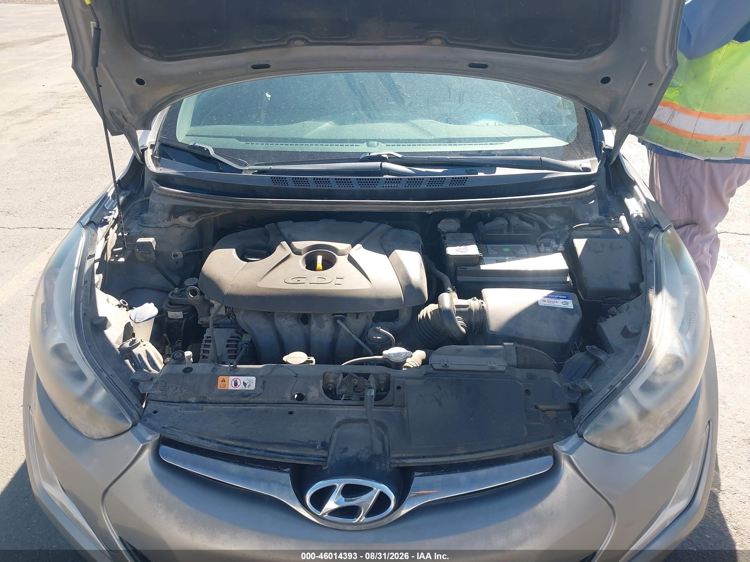 2014 Hyundai Elantra Sport Gray vin: KMHDH4AH1EU124635