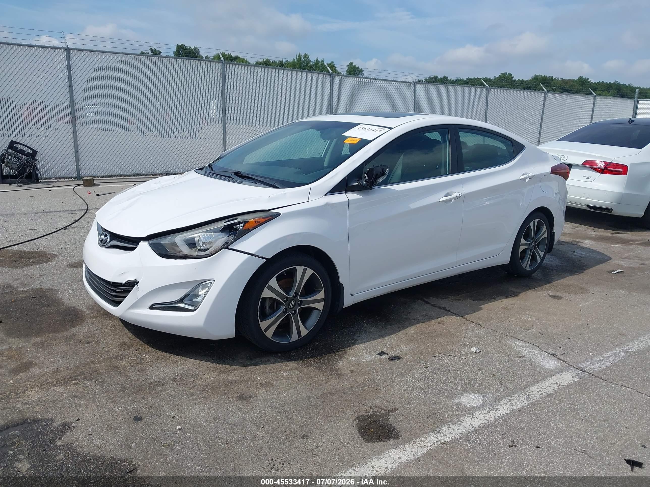 2015 Hyundai Elantra Sport Белый vin: KMHDH4AH1FU282636