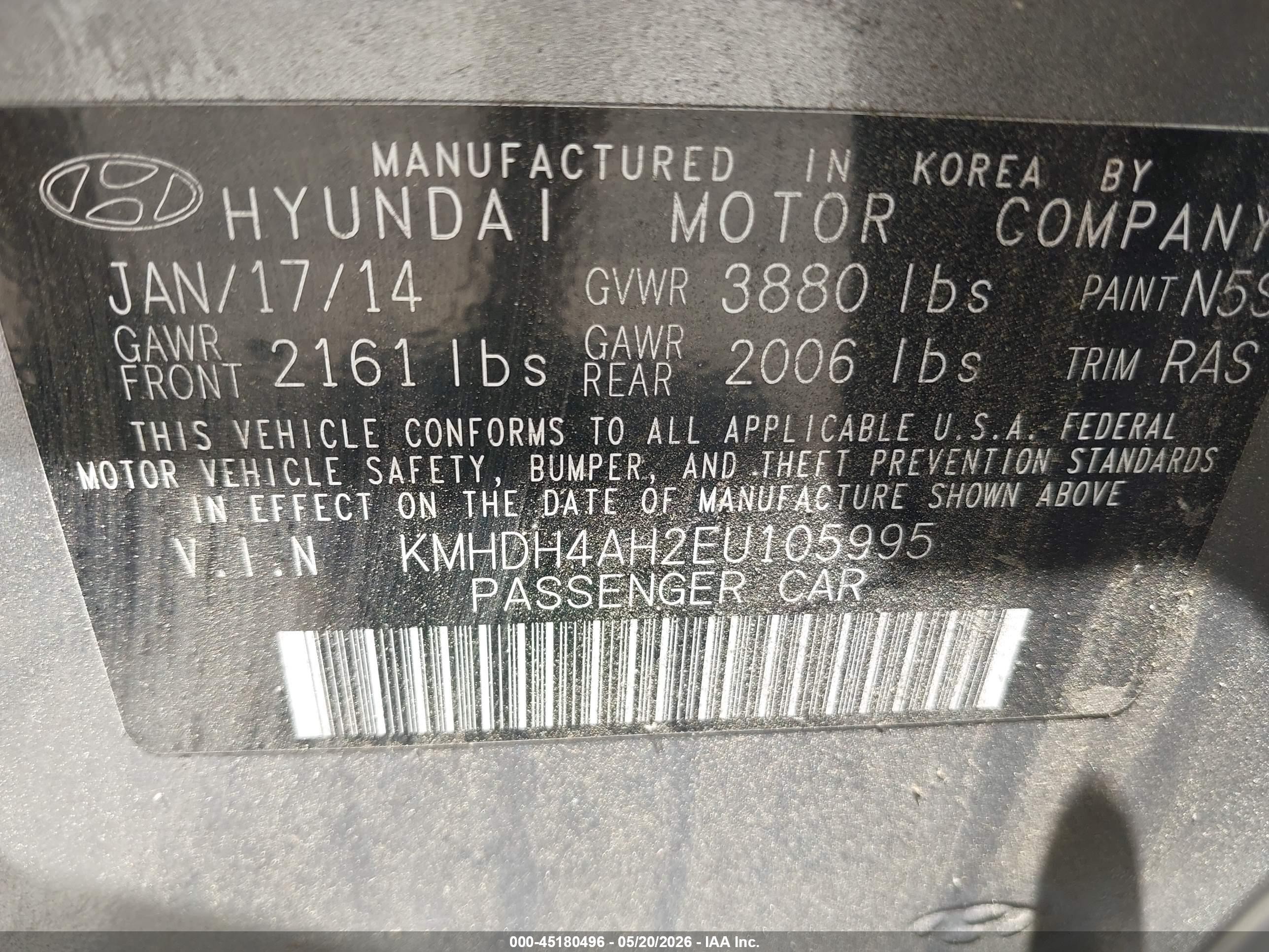 2014 Hyundai Elantra Sport Серебряный vin: KMHDH4AH2EU105995