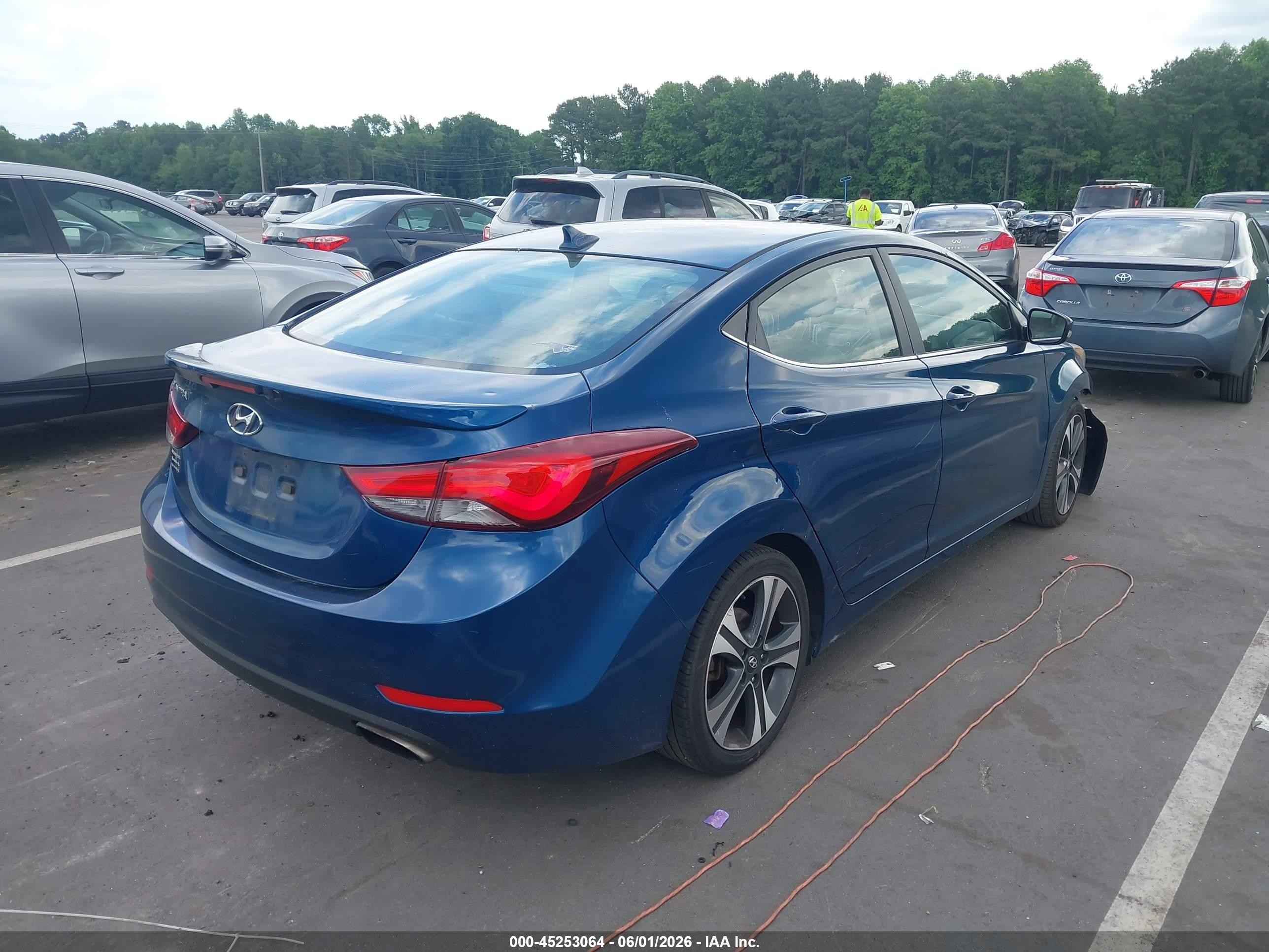 2014 Hyundai Elantra Sport Синий vin: KMHDH4AH2EU211122