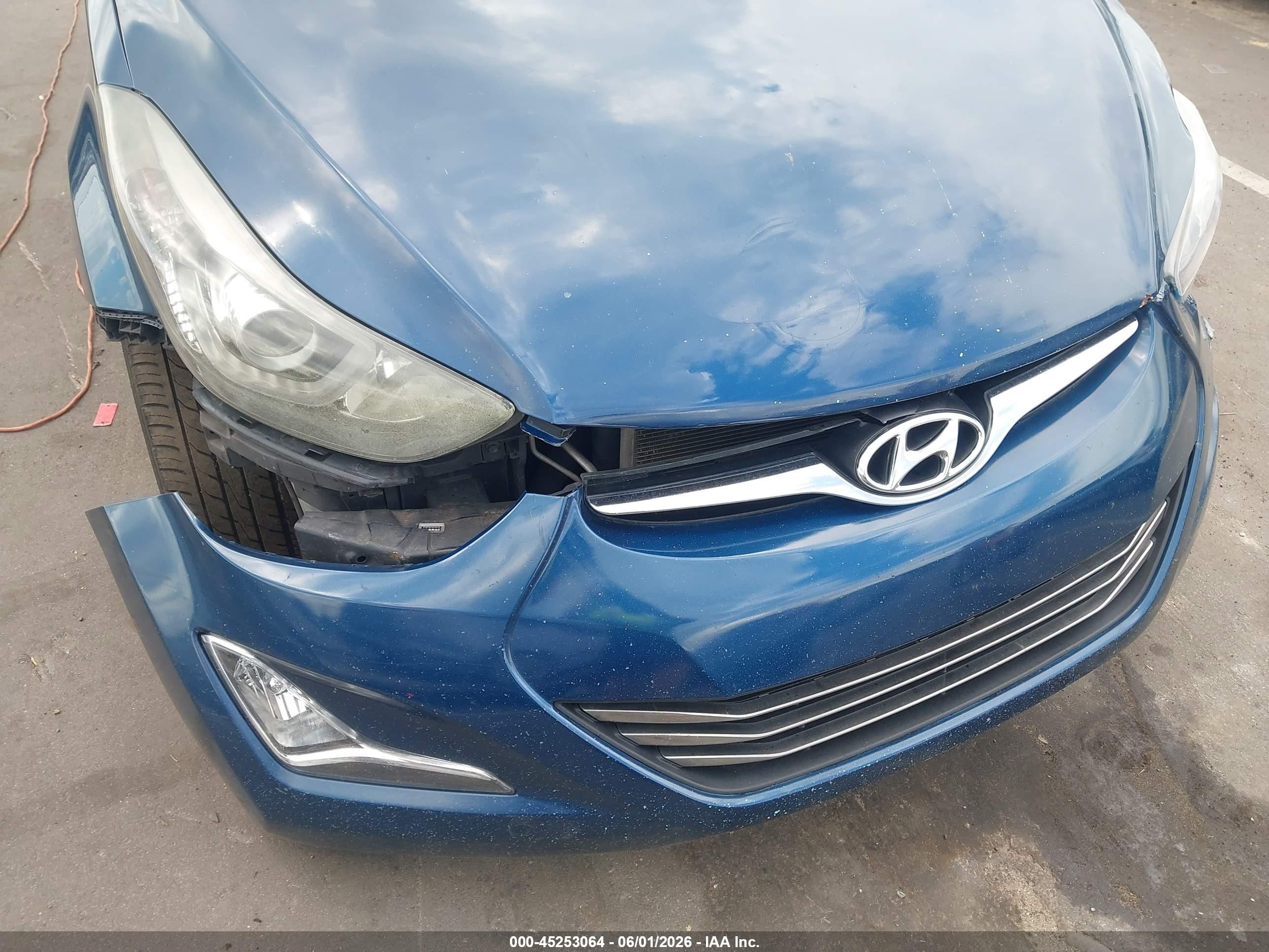 2014 Hyundai Elantra Sport Синий vin: KMHDH4AH2EU211122