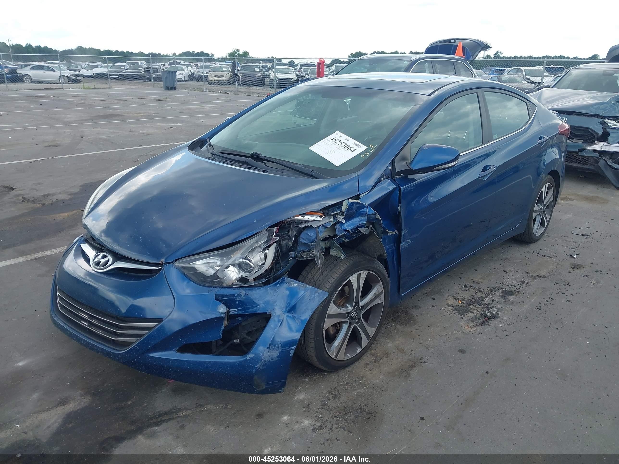 2014 Hyundai Elantra Sport Синий vin: KMHDH4AH2EU211122