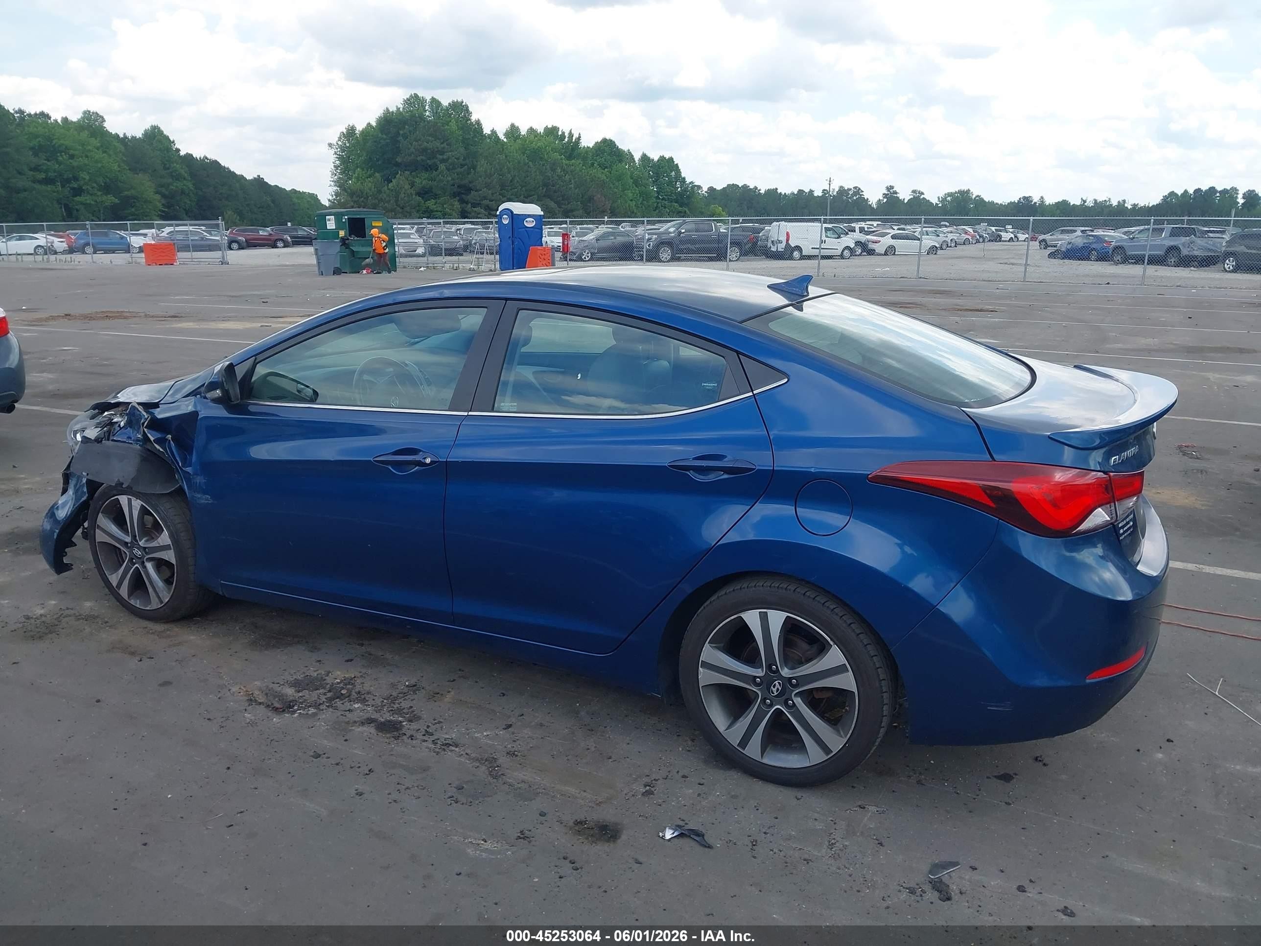 2014 Hyundai Elantra Sport Синий vin: KMHDH4AH2EU211122