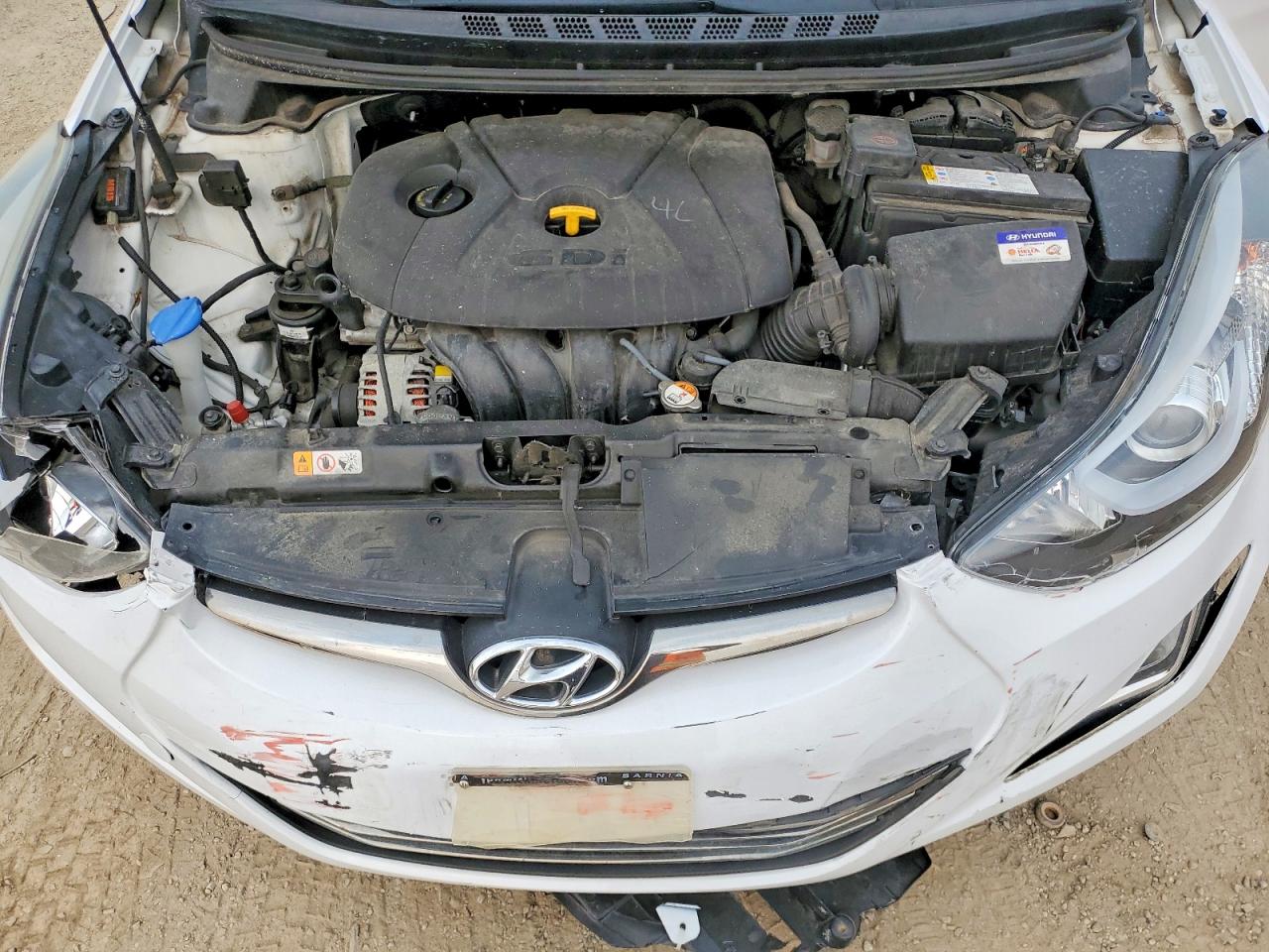 2014 Hyundai Elantra Sport White vin: KMHDH4AH3EU127987