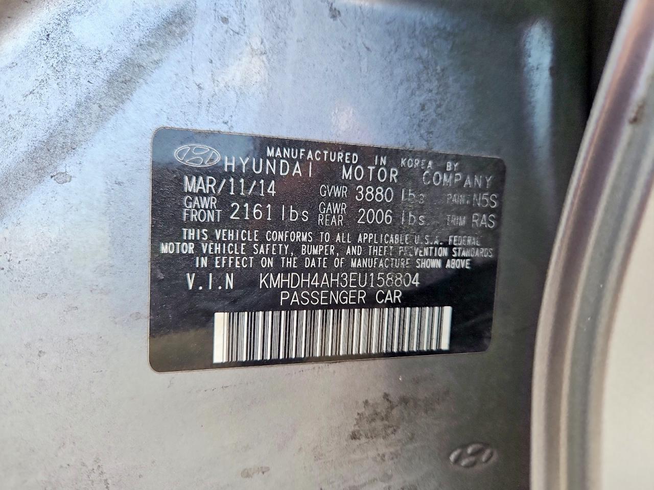 2014 Hyundai Elantra Sport Silver vin: KMHDH4AH3EU158804