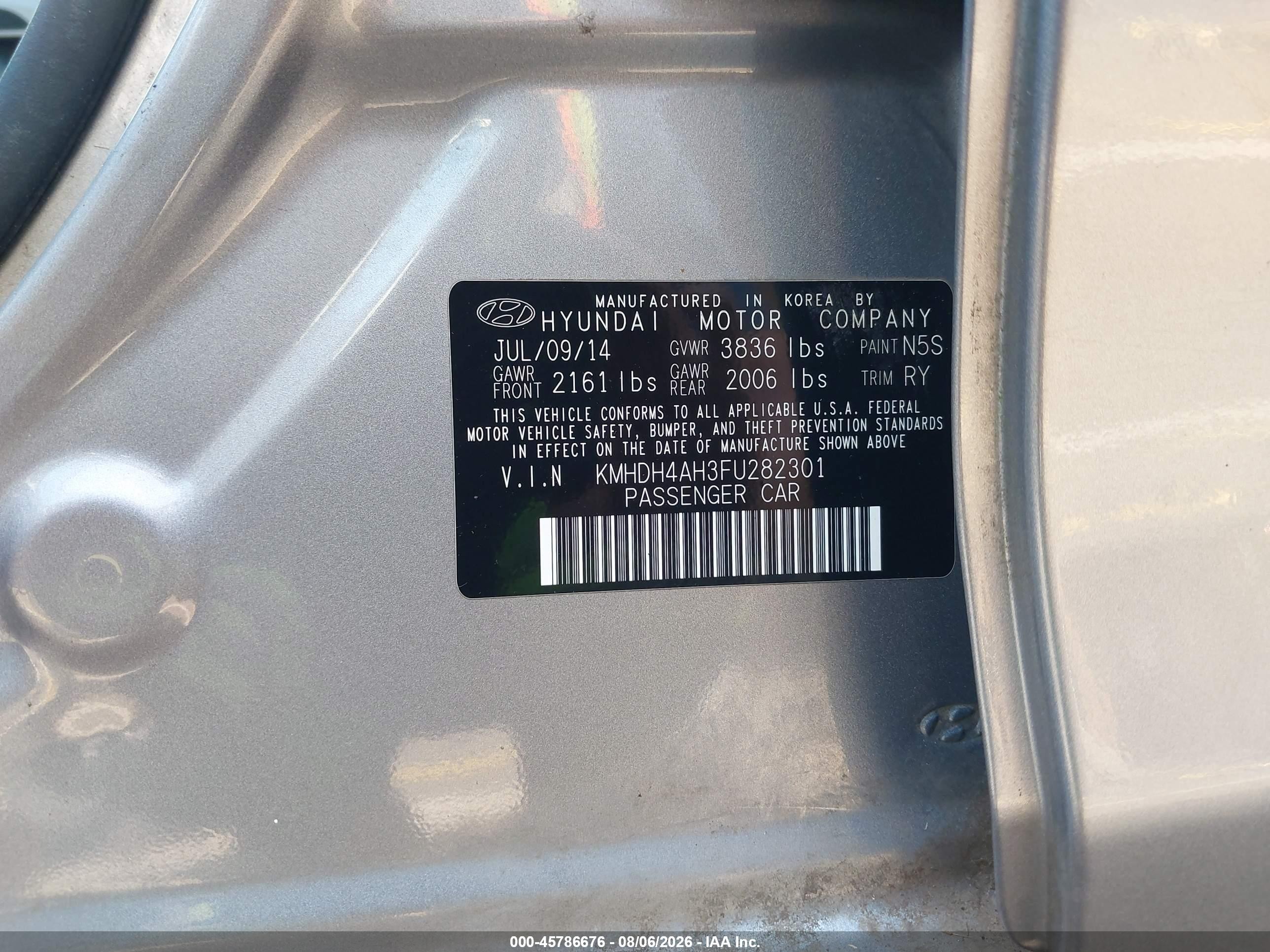 2015 Hyundai Elantra Sport Silver vin: KMHDH4AH3FU282301