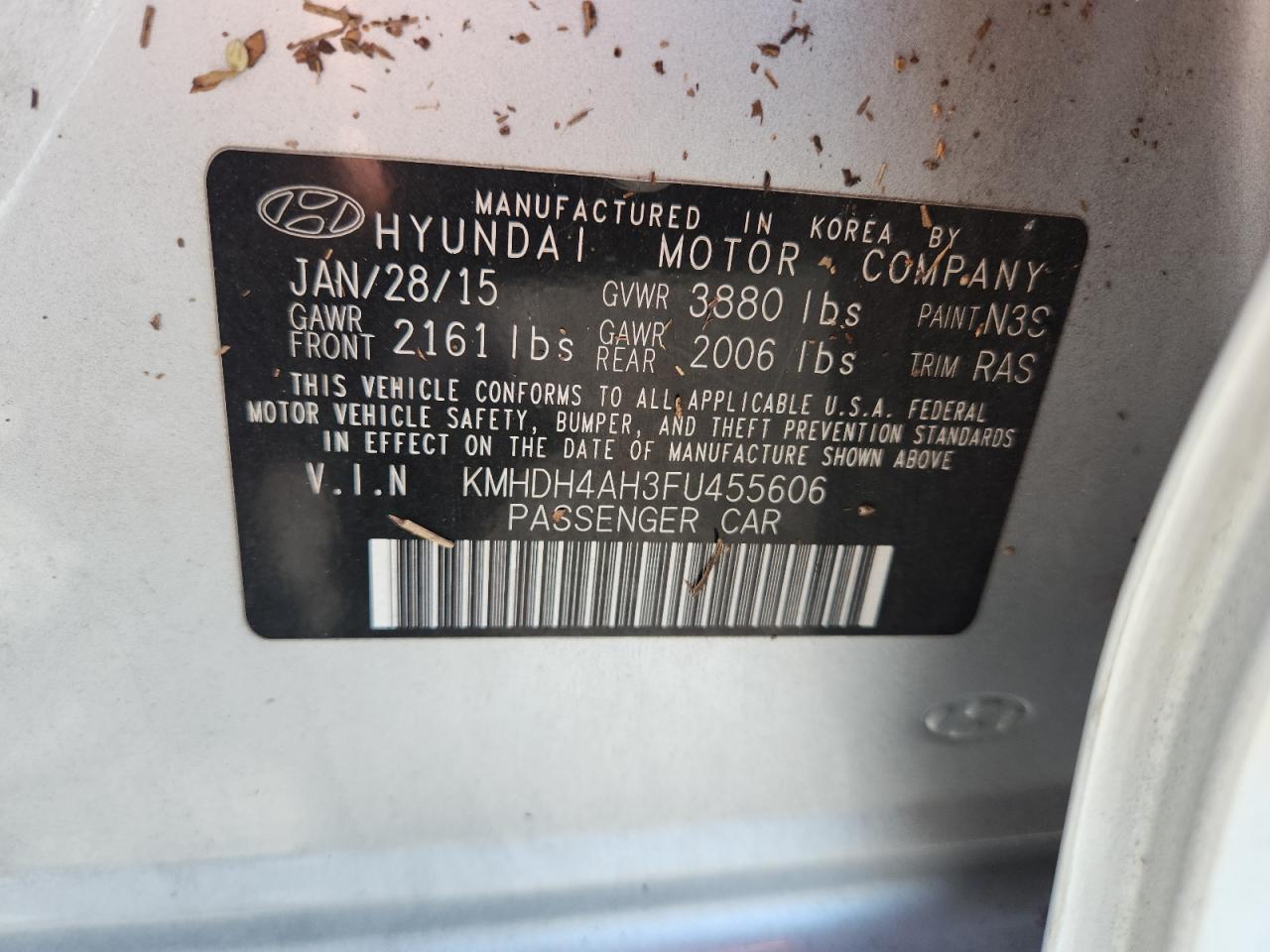 2015 Hyundai Elantra Sport Silver vin: KMHDH4AH3FU455606