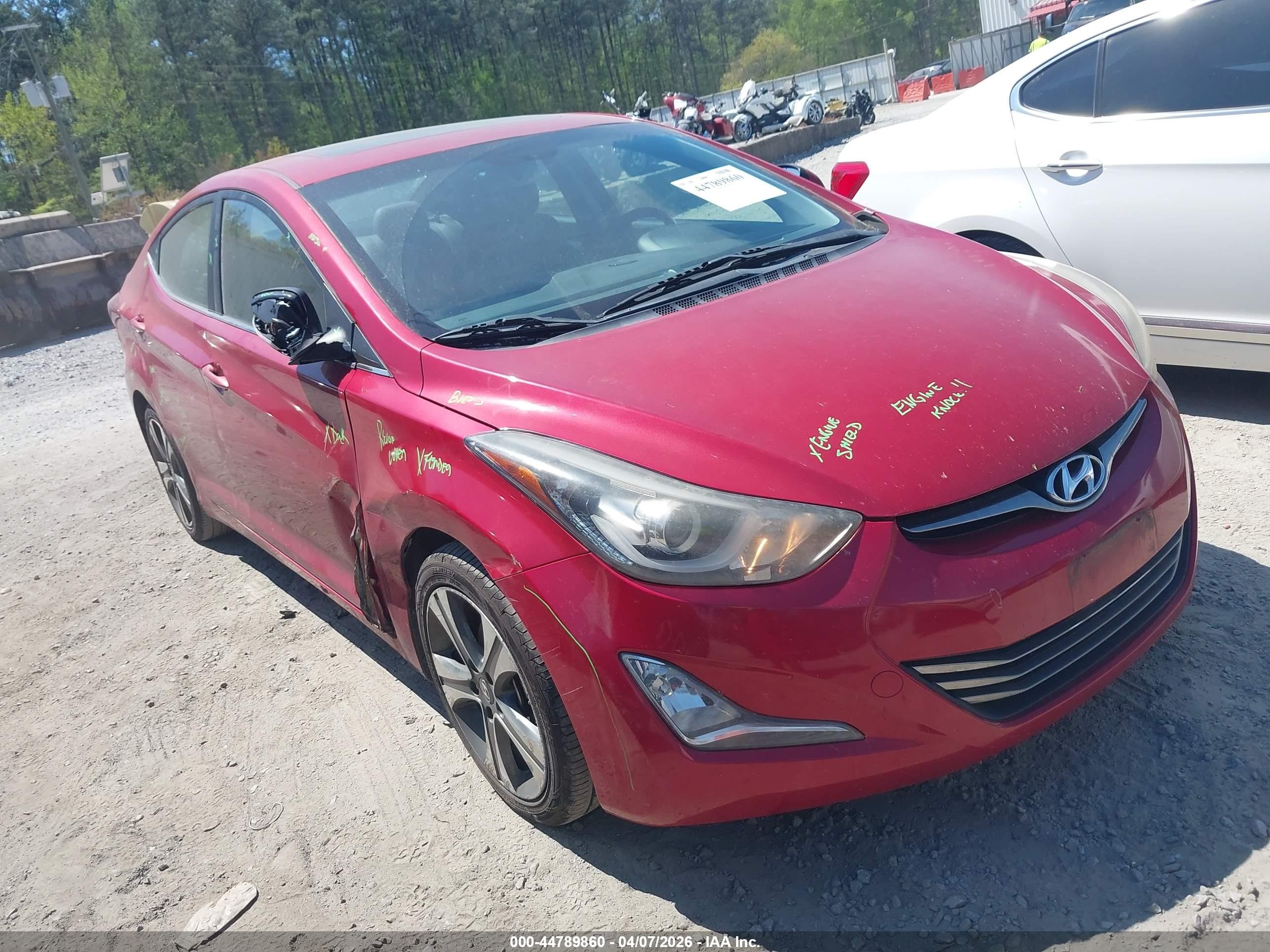 2014 Hyundai Elantra Sport Red vin: KMHDH4AH5EU083037