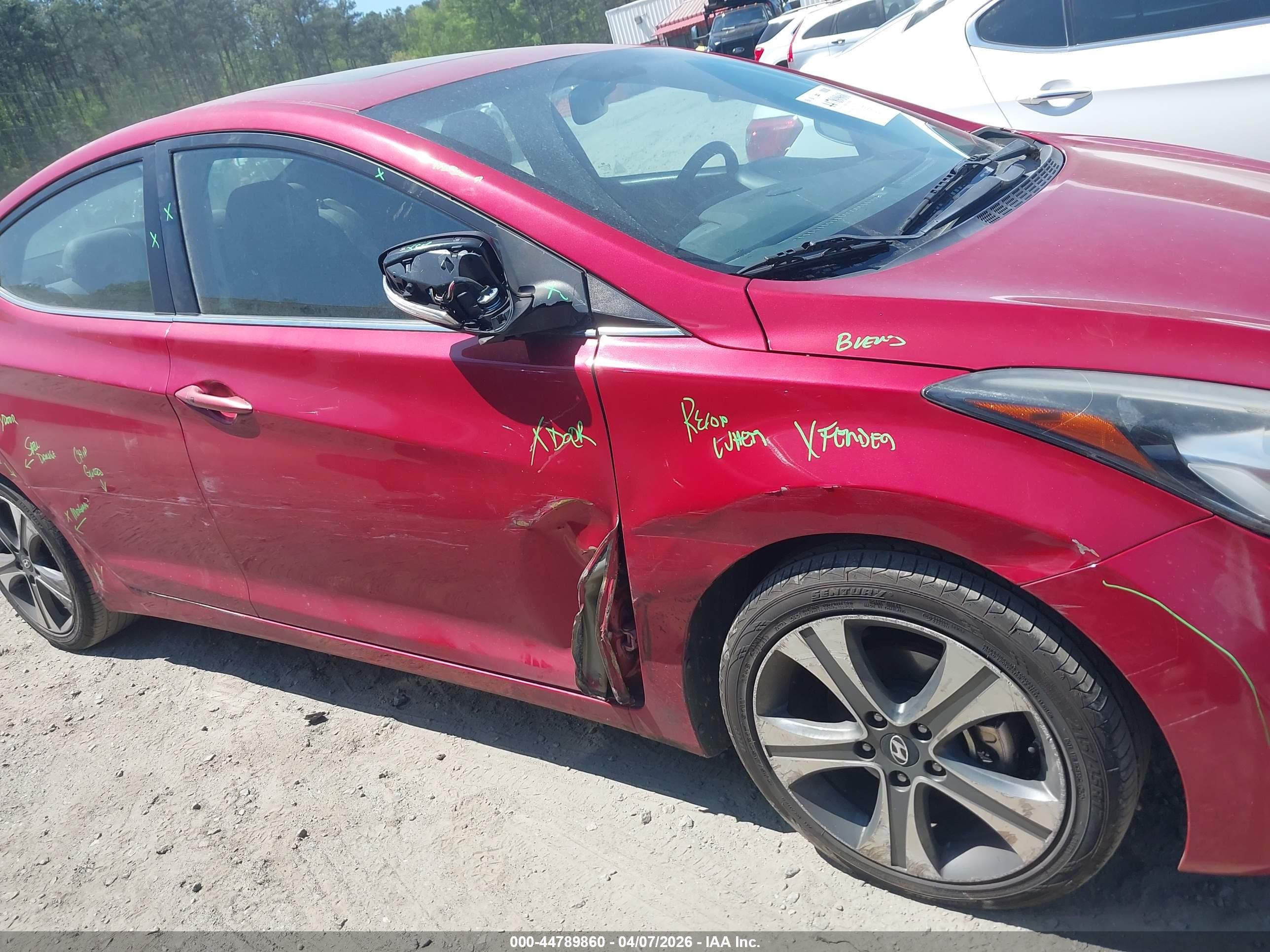 2014 Hyundai Elantra Sport Red vin: KMHDH4AH5EU083037