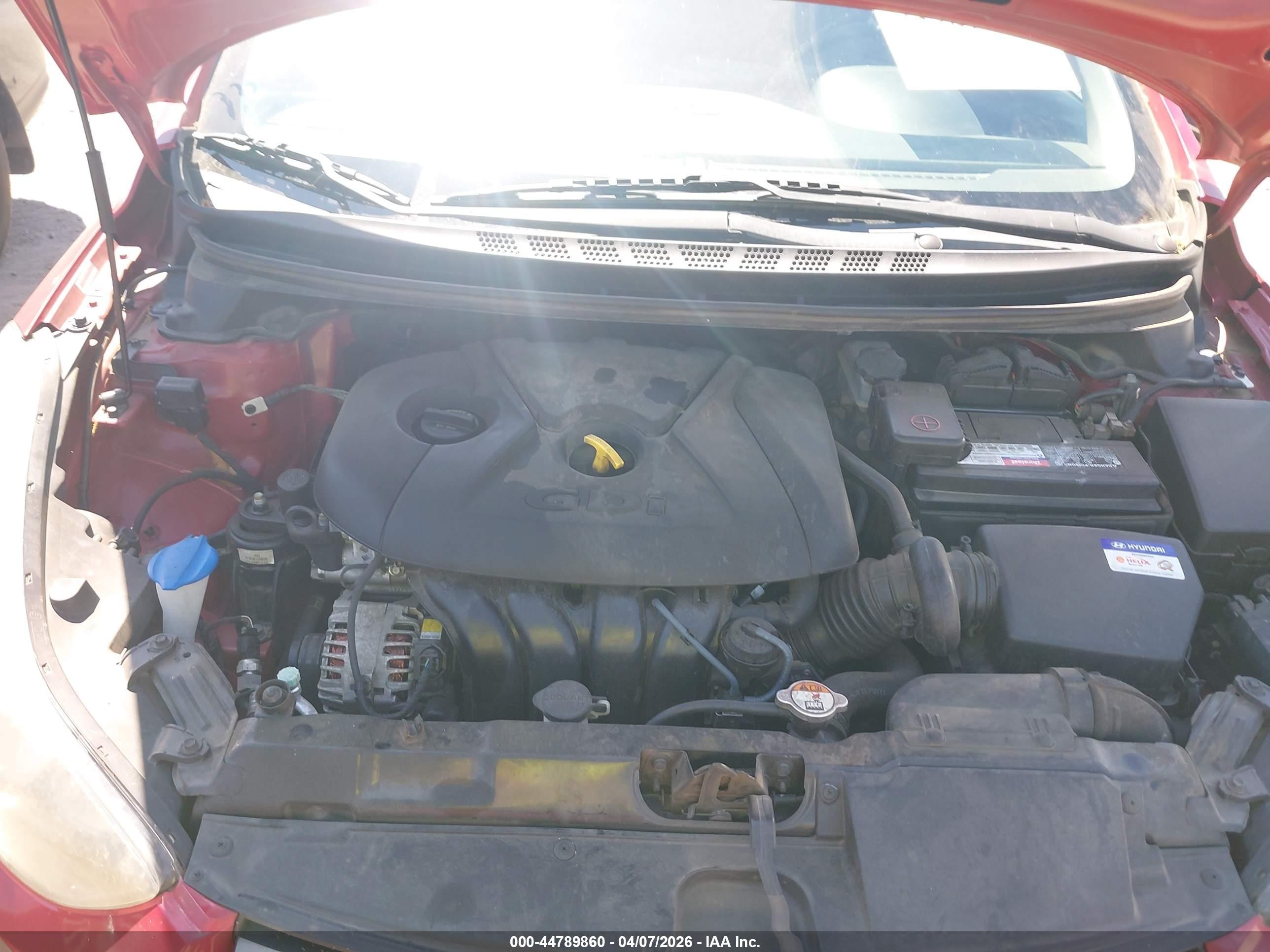 2014 Hyundai Elantra Sport Red vin: KMHDH4AH5EU083037