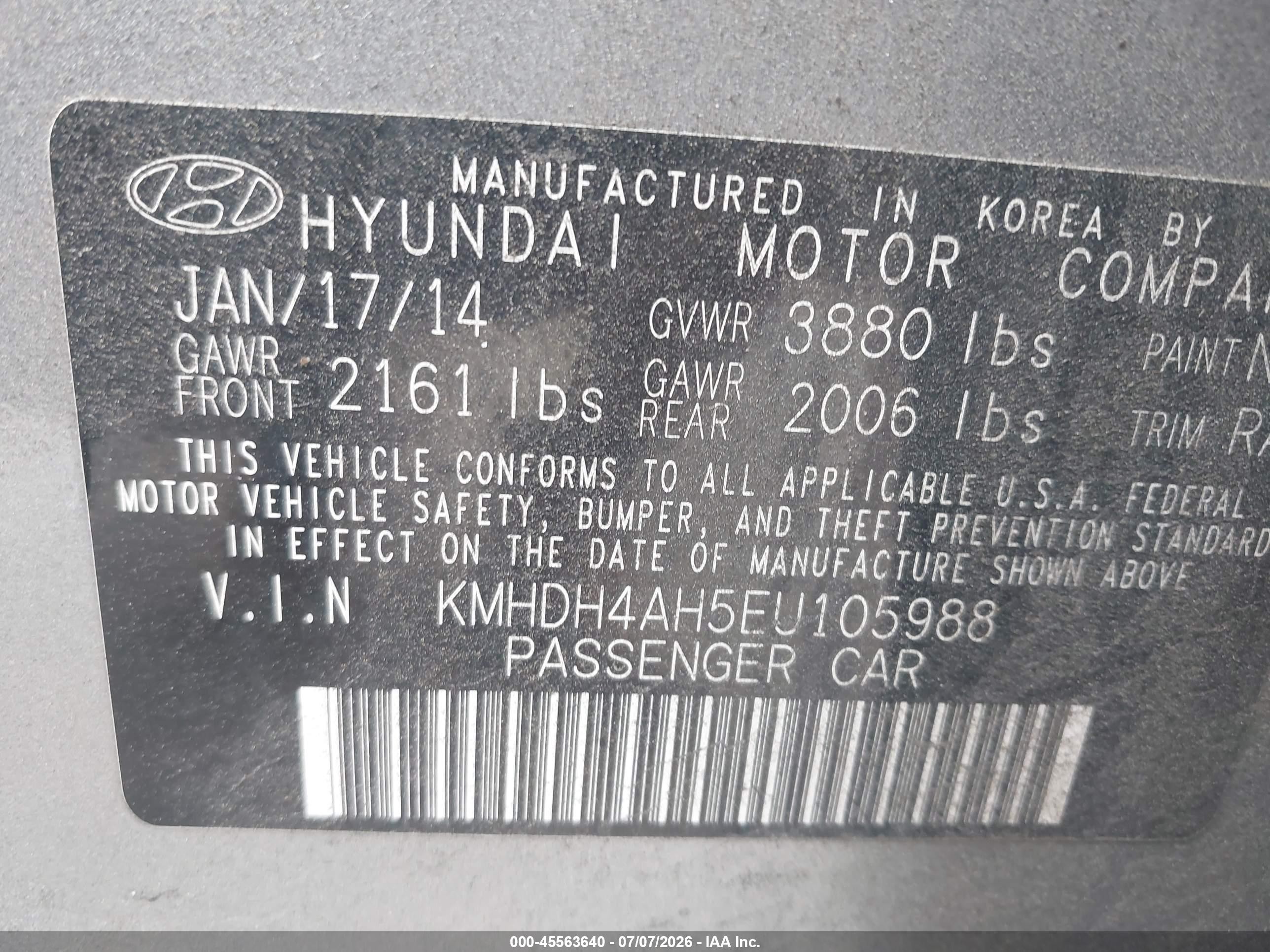 2014 Hyundai Elantra Sport Gray vin: KMHDH4AH5EU105988