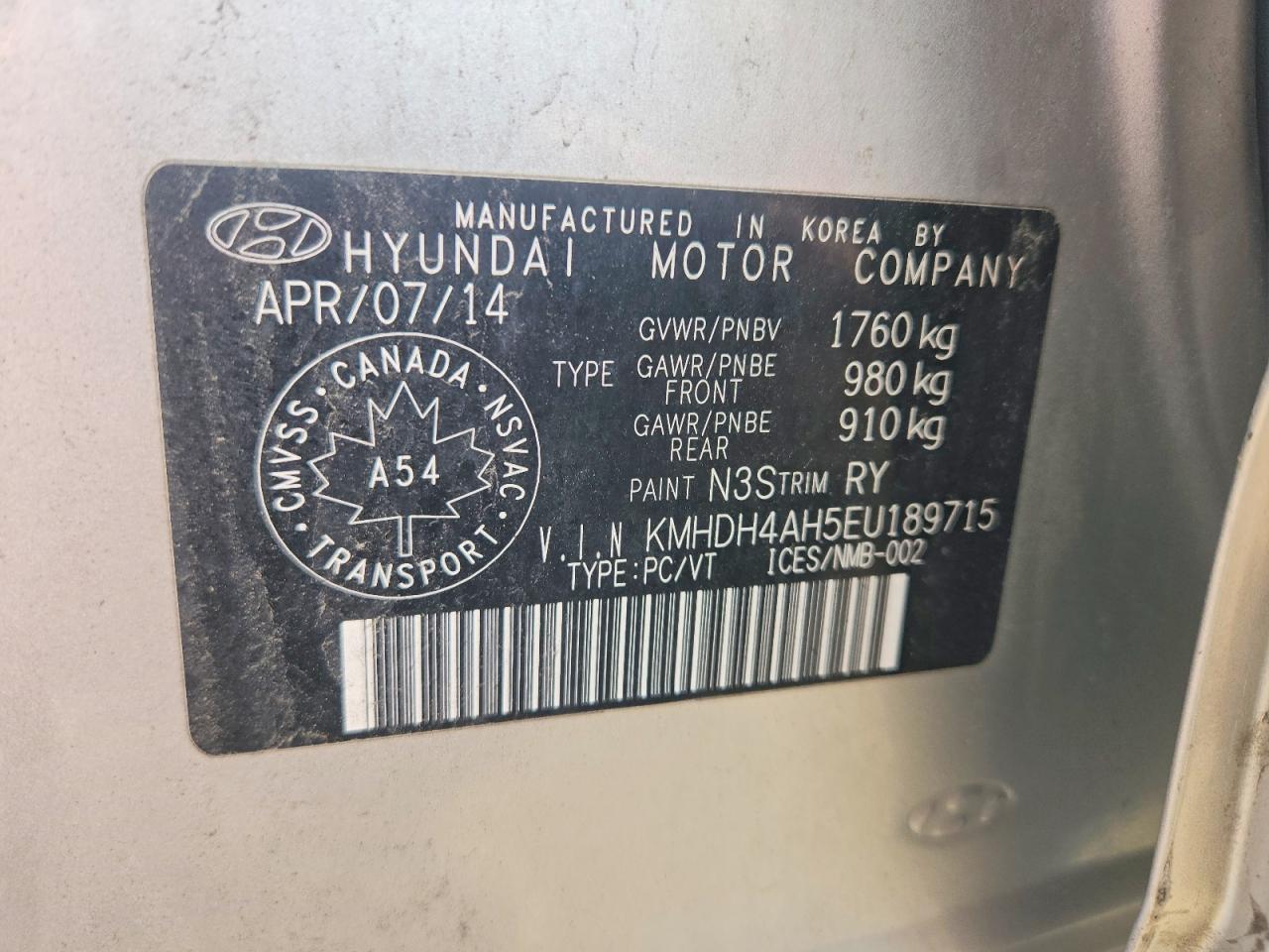 2014 Hyundai Elantra Sport Серый vin: KMHDH4AH5EU189715
