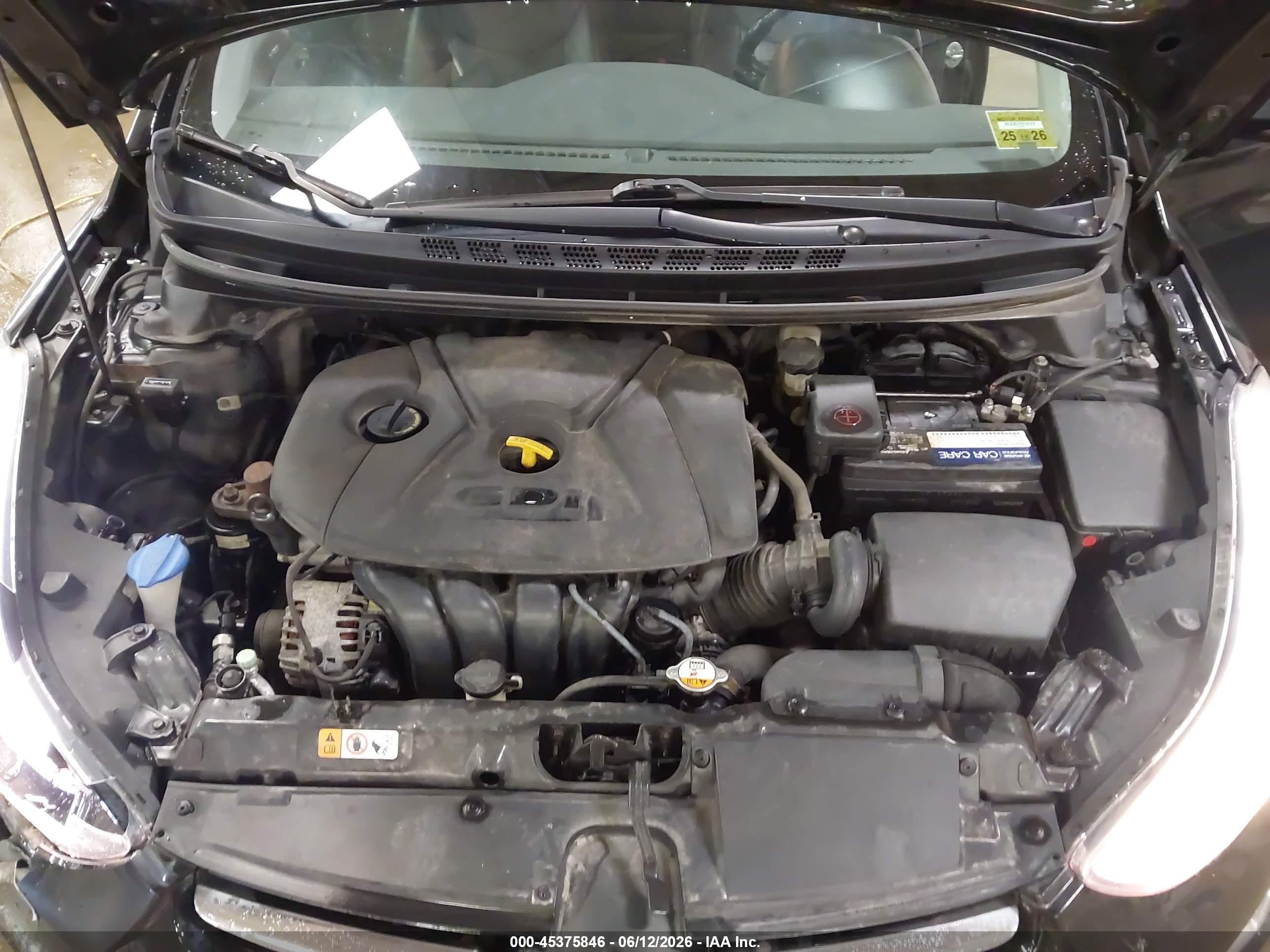 2015 Hyundai Elantra Sport Черный vin: KMHDH4AH5FU370766