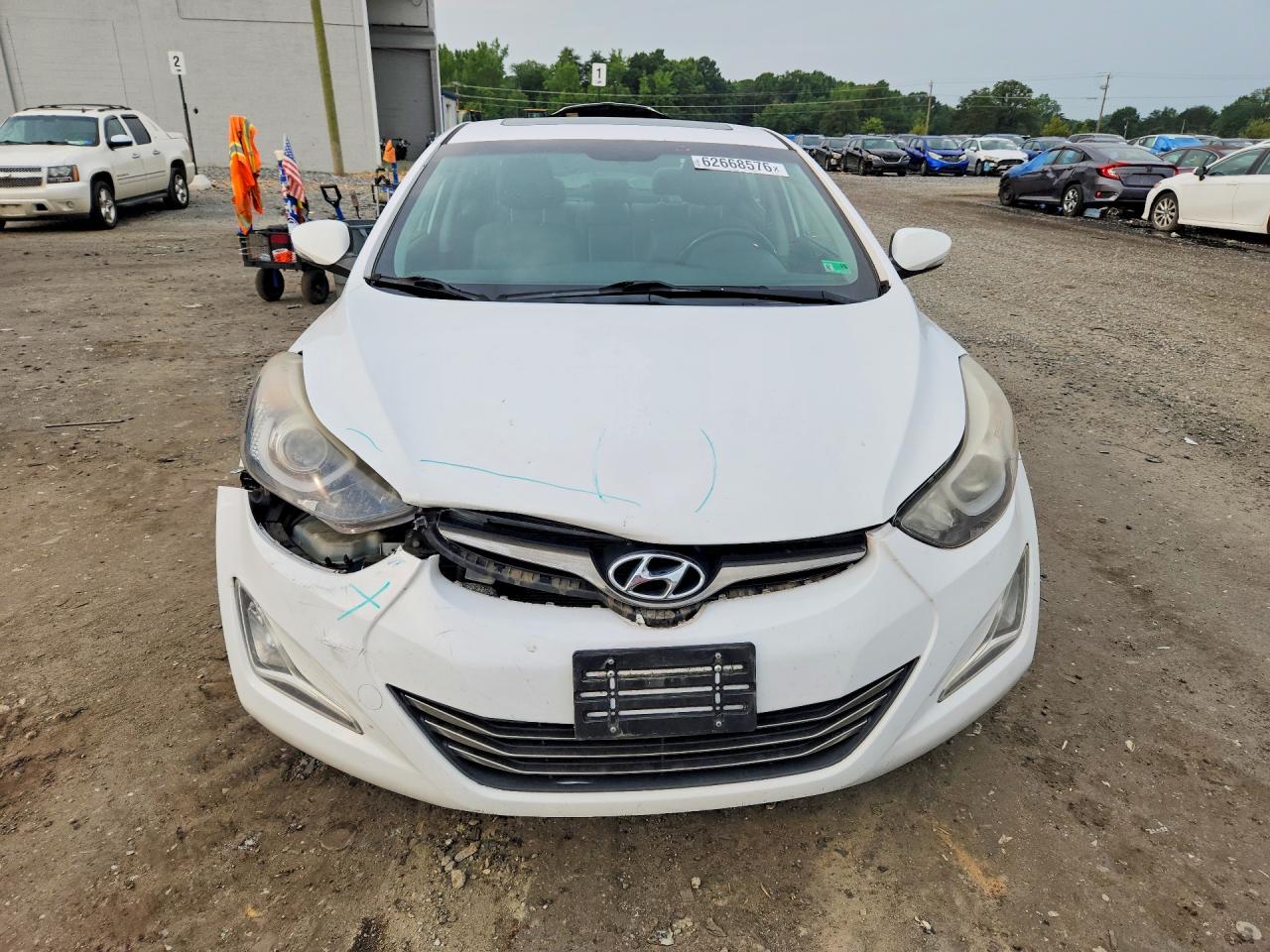 2015 Hyundai Elantra Sport White vin: KMHDH4AH5FU382867