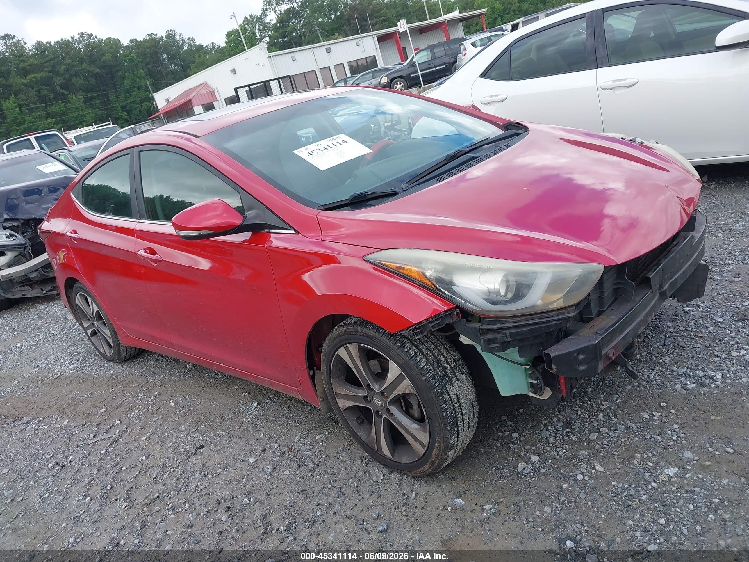 2014 Hyundai Elantra Sport Red vin: KMHDH4AH6EU100704