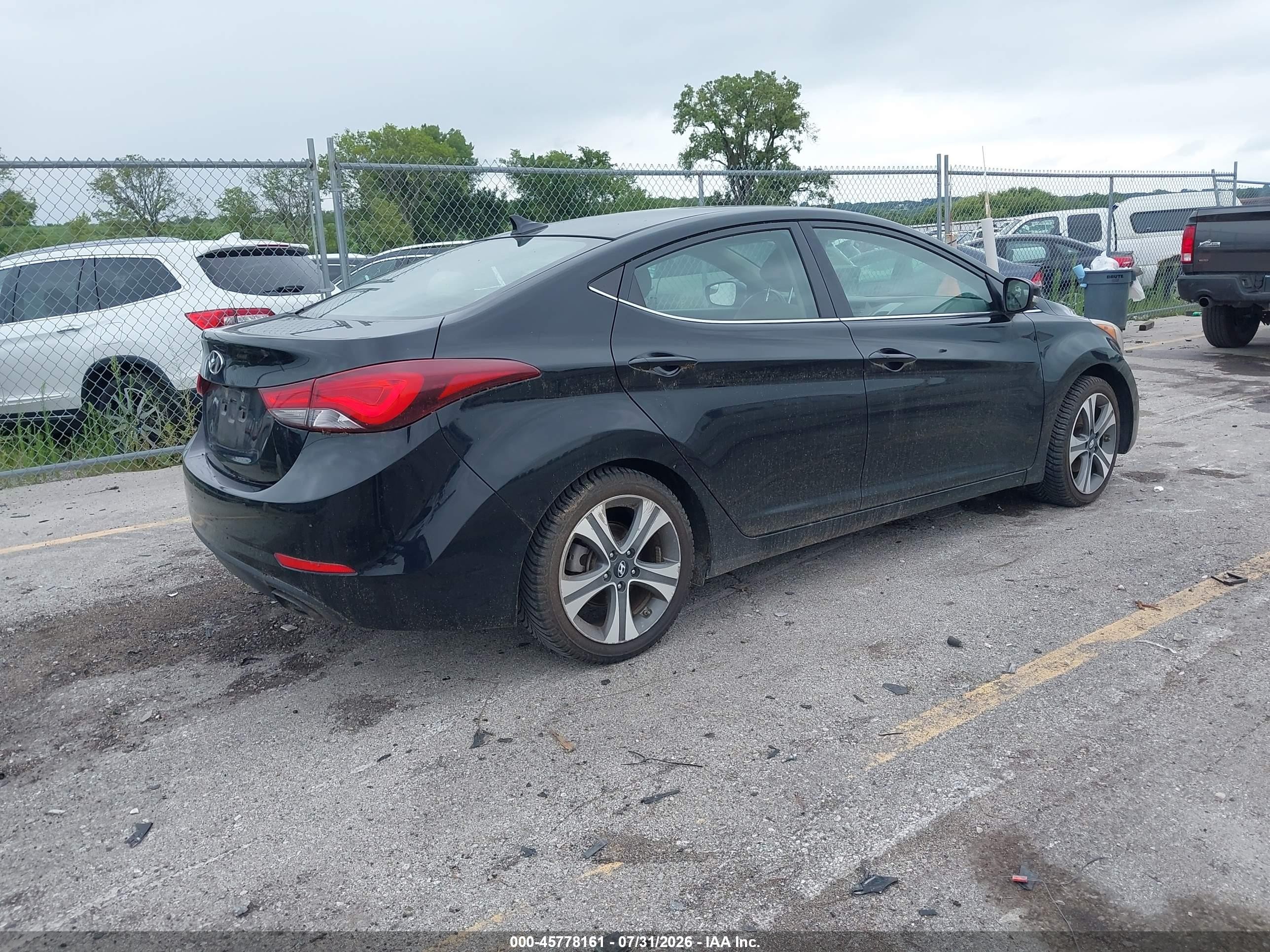 2014 Hyundai Elantra Sport Black vin: KMHDH4AH7EU124008