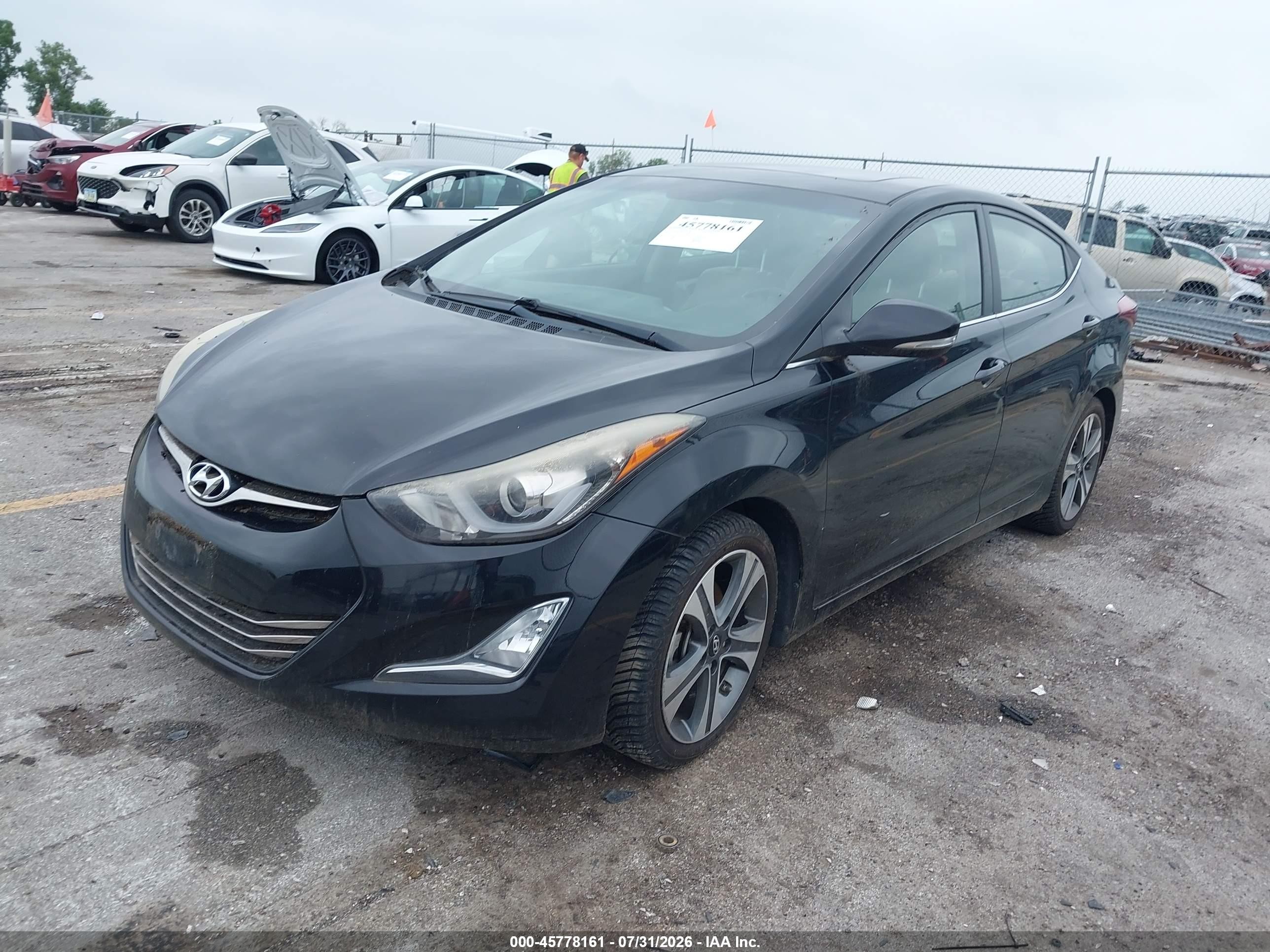 2014 Hyundai Elantra Sport Black vin: KMHDH4AH7EU124008
