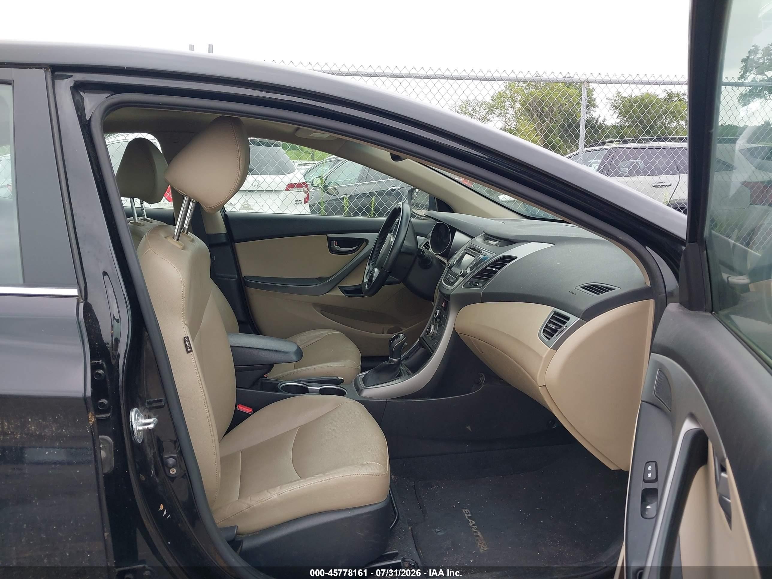 2014 Hyundai Elantra Sport Black vin: KMHDH4AH7EU124008