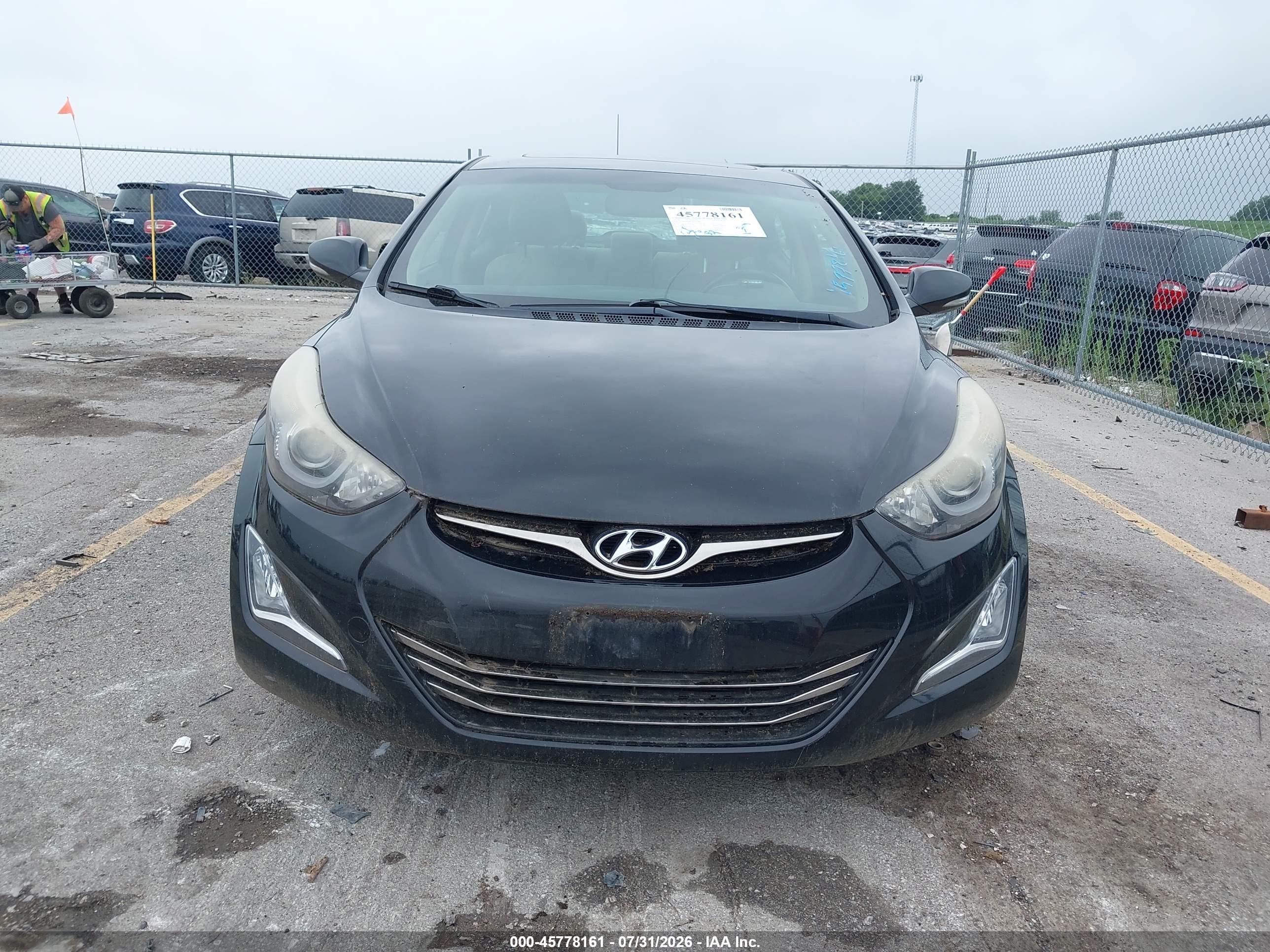 2014 Hyundai Elantra Sport Black vin: KMHDH4AH7EU124008
