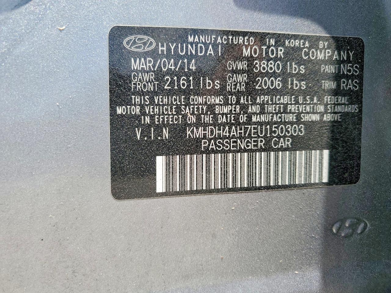 2014 Hyundai Elantra Sport Серебряный vin: KMHDH4AH7EU150303