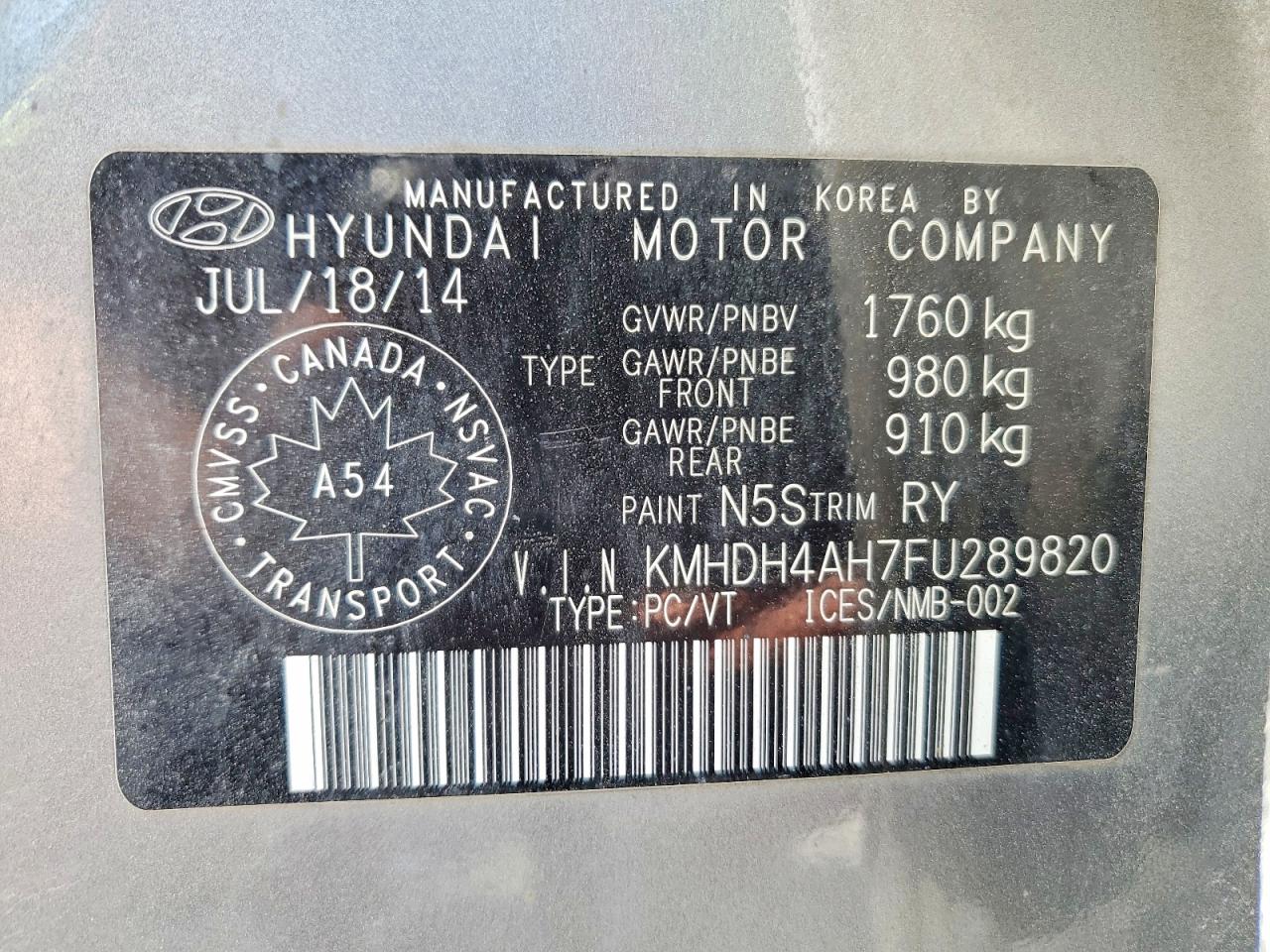 2015 Hyundai Elantra Sport Silver vin: KMHDH4AH7FU289820