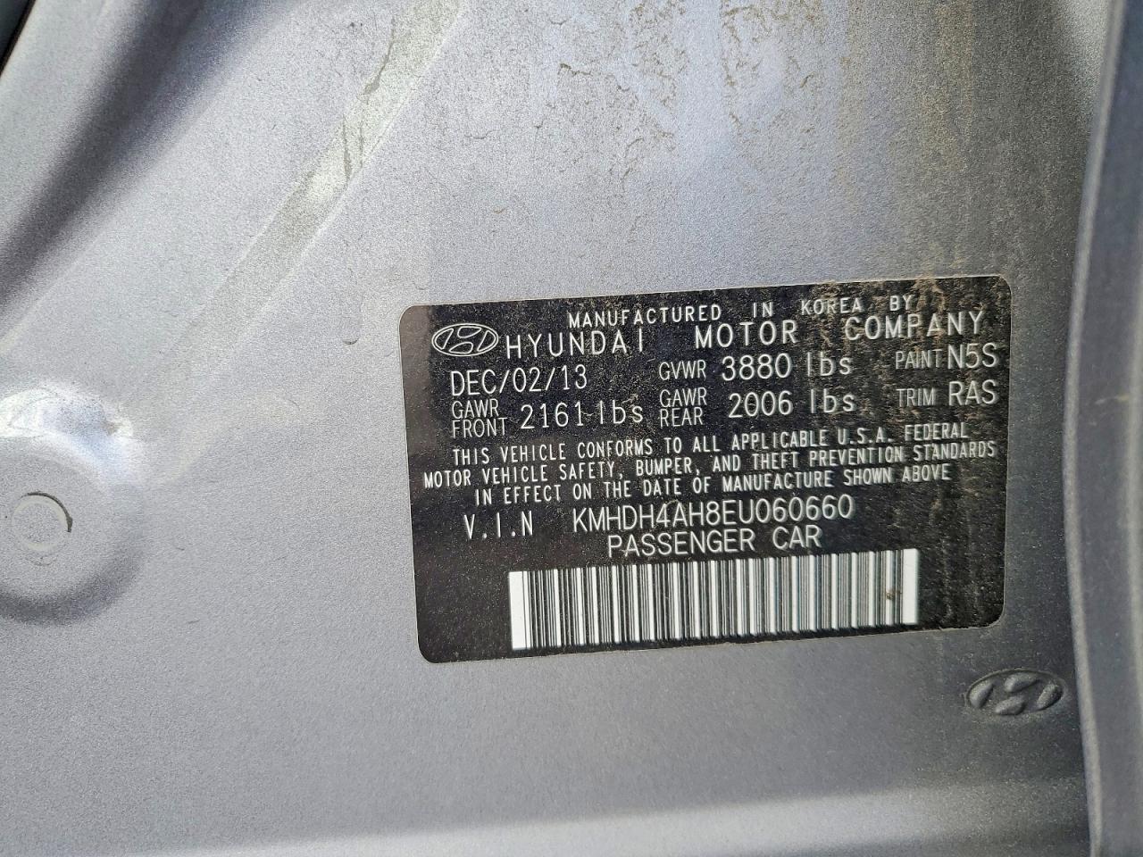 2014 Hyundai Elantra Sport Silver vin: KMHDH4AH8EU060660