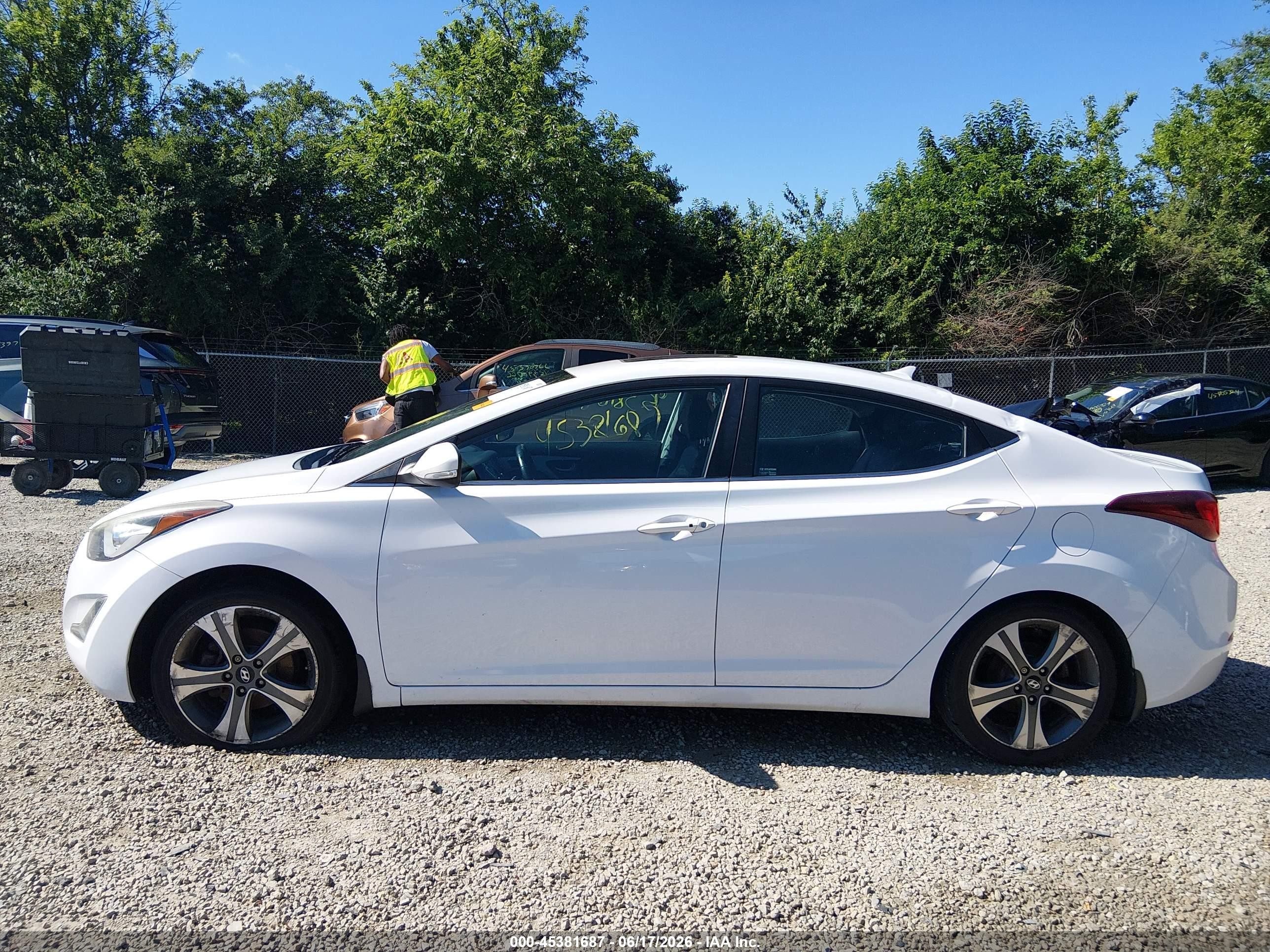 2015 Hyundai Elantra Sport White vin: KMHDH4AH9FU382886