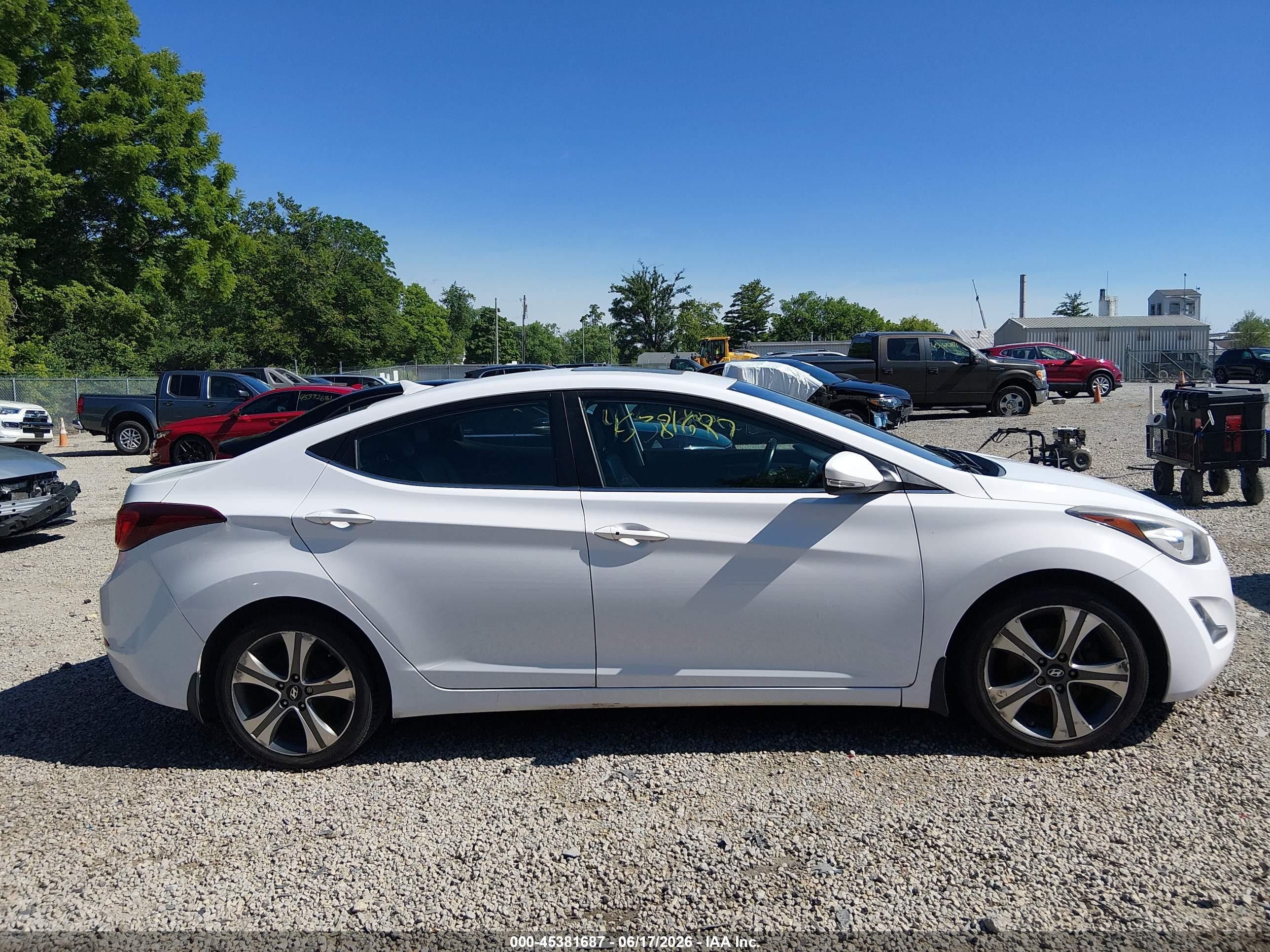 2015 Hyundai Elantra Sport White vin: KMHDH4AH9FU382886
