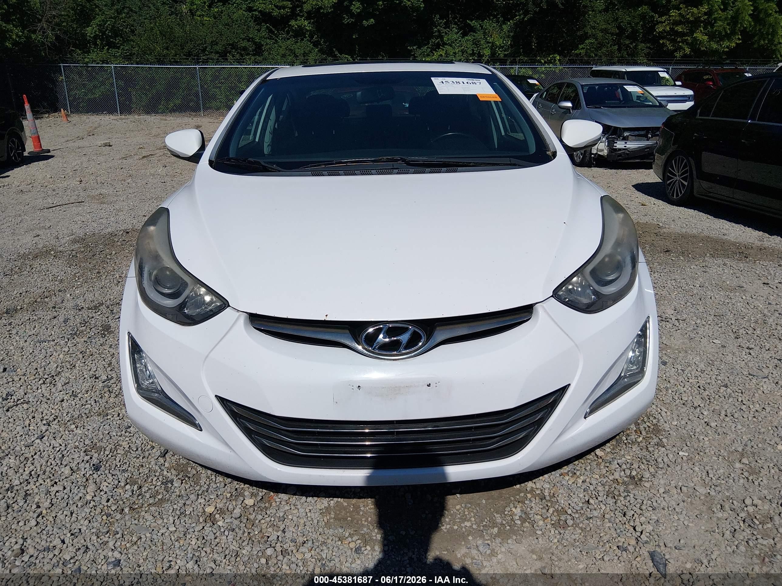2015 Hyundai Elantra Sport White vin: KMHDH4AH9FU382886