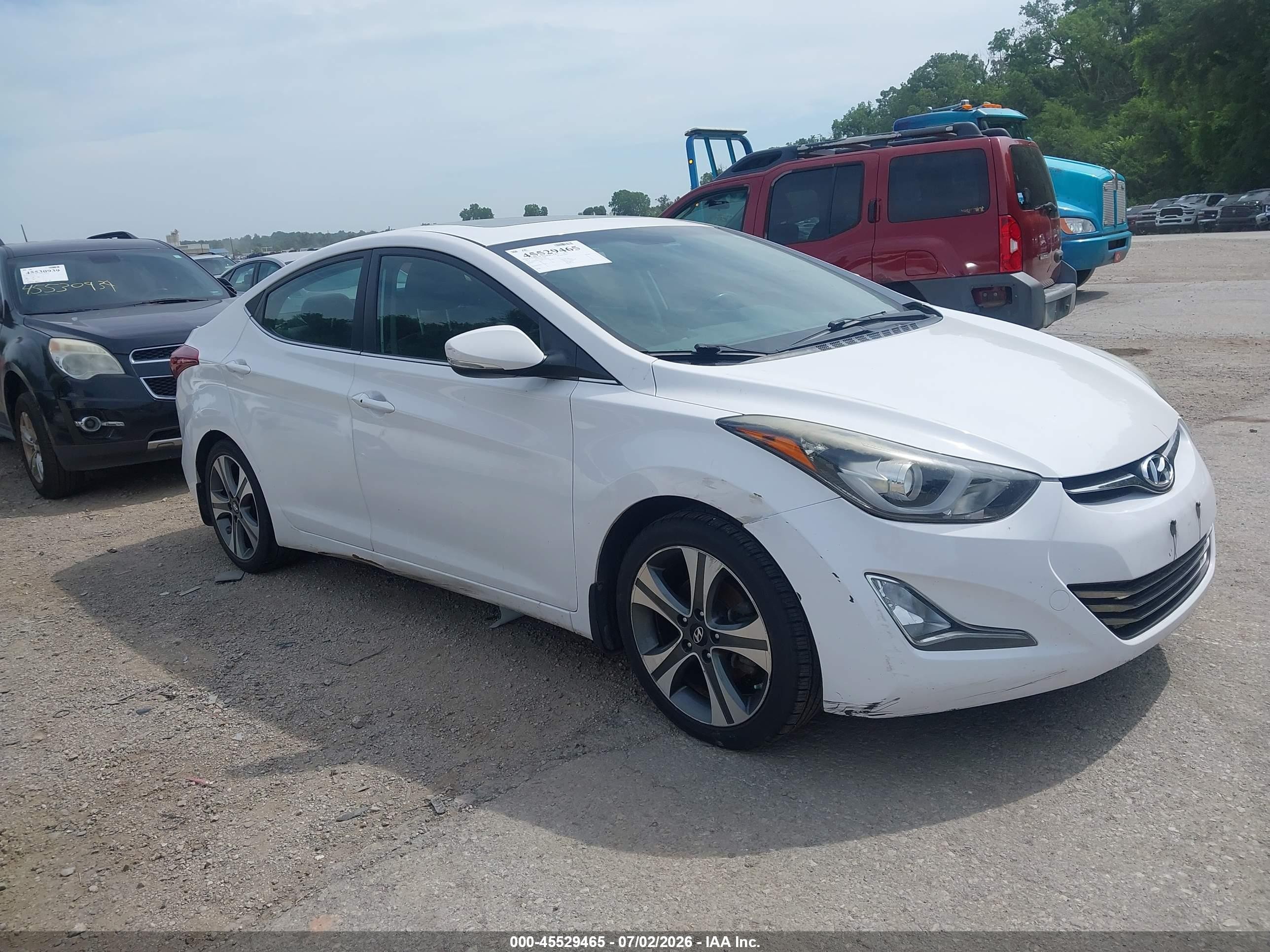 2015 Hyundai Elantra Sport White vin: KMHDH4AHXFU342574
