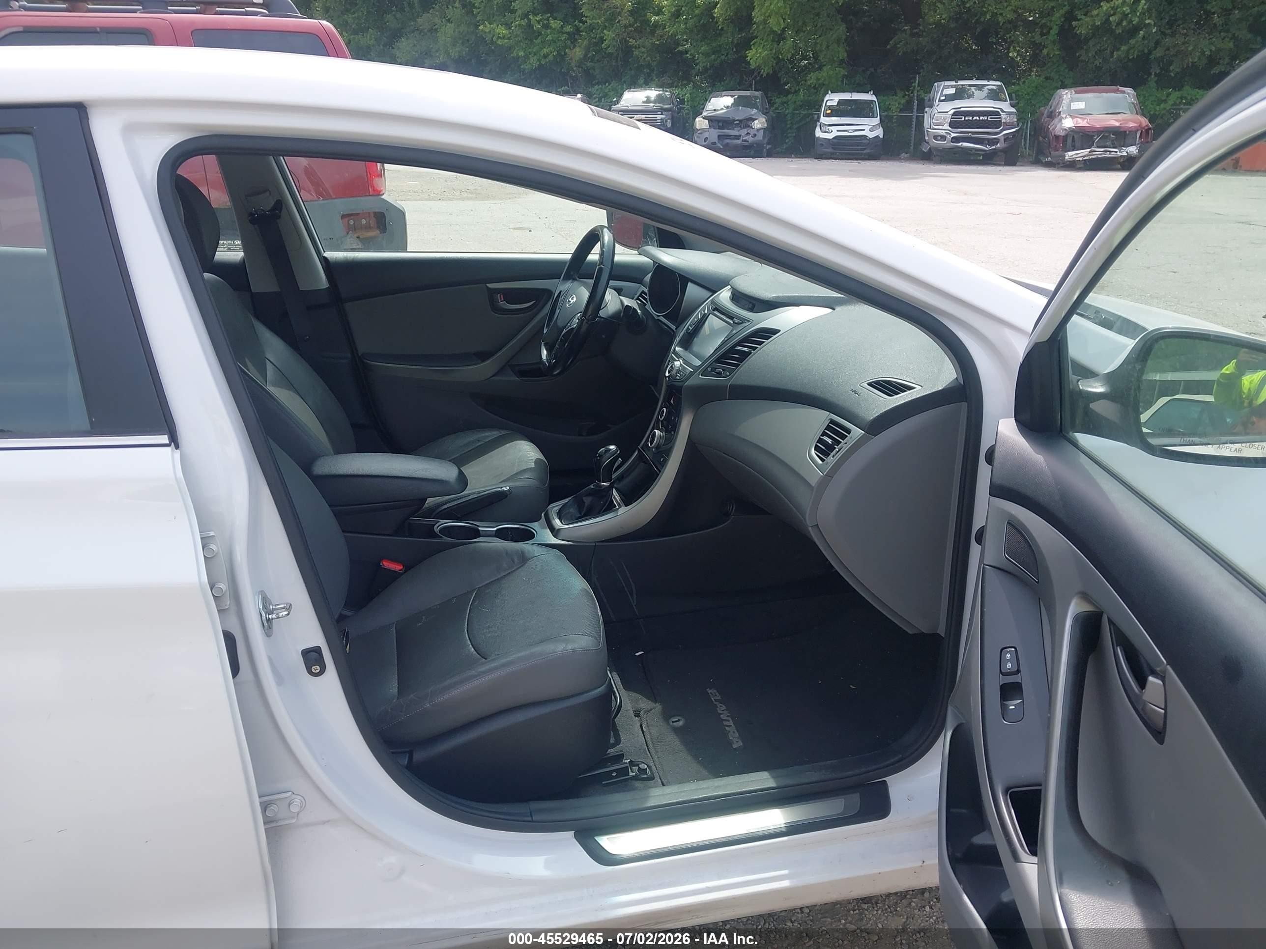 2015 Hyundai Elantra Sport White vin: KMHDH4AHXFU342574