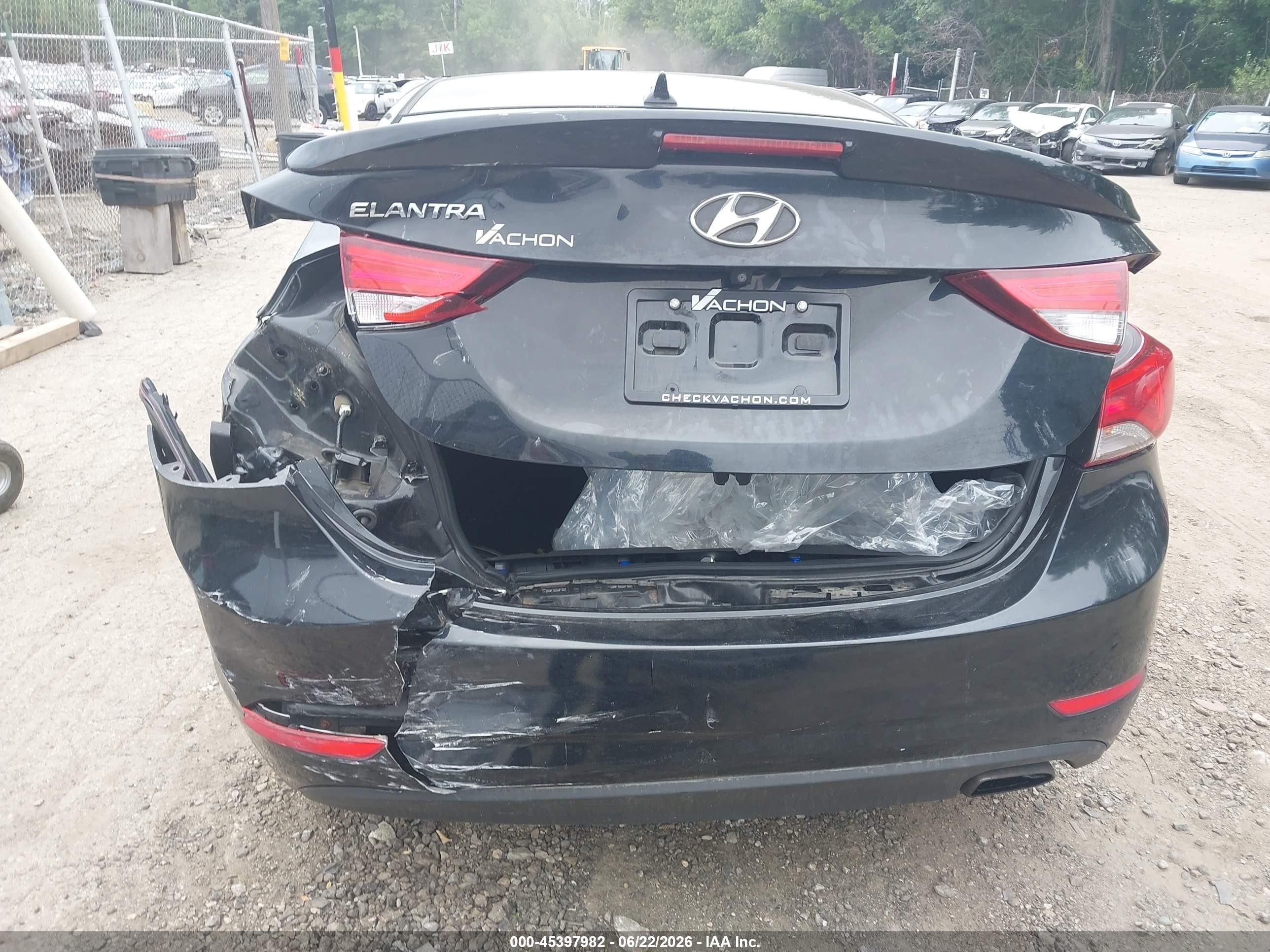 2015 Hyundai Elantra Sport Black vin: KMHDH4AHXFU371444