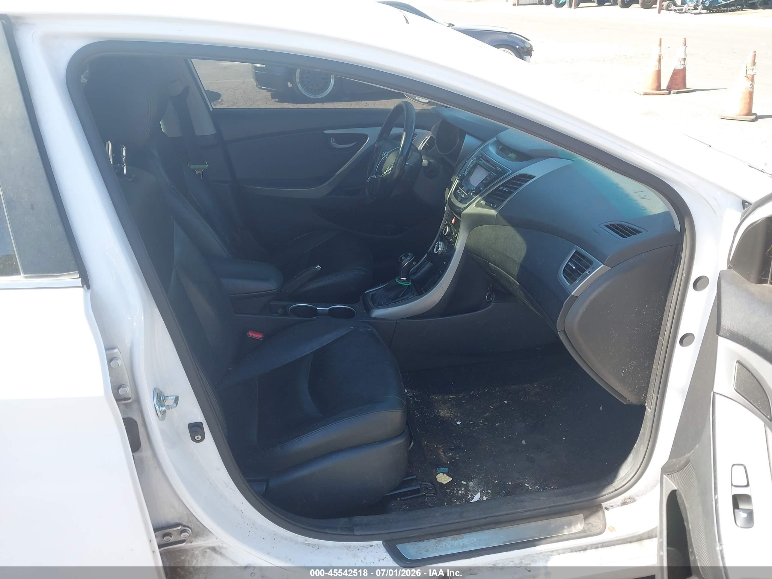 2015 Hyundai Elantra Sport White vin: KMHDH4AHXFU374778