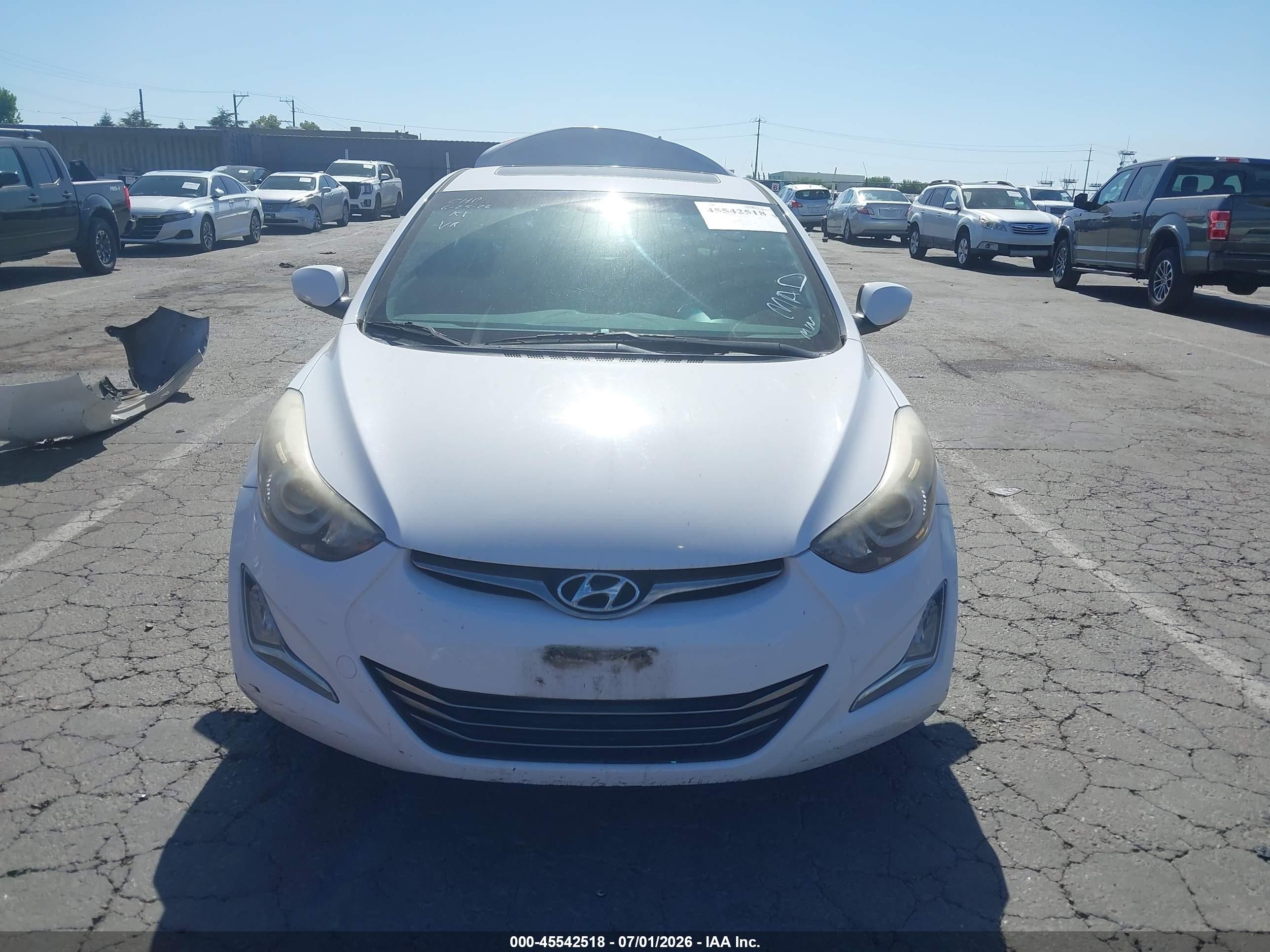2015 Hyundai Elantra Sport White vin: KMHDH4AHXFU374778