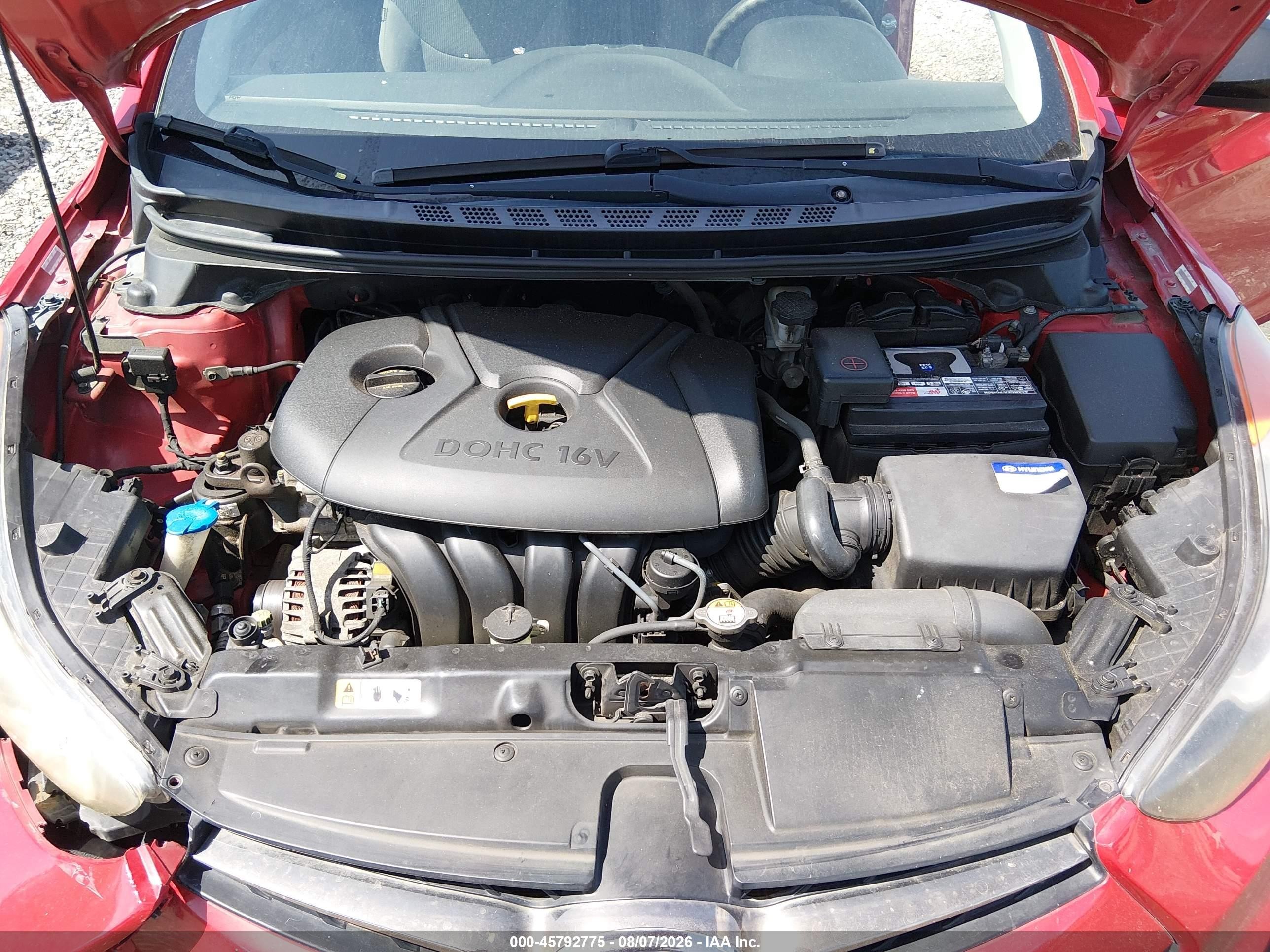 2013 Hyundai Elantra Gs Red vin: KMHDH6AE1DU005175