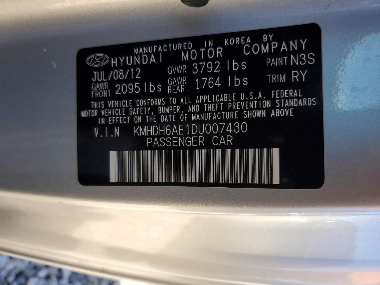 2013 Hyundai Elantra Coupe Gs Silver vin: KMHDH6AE1DU007430