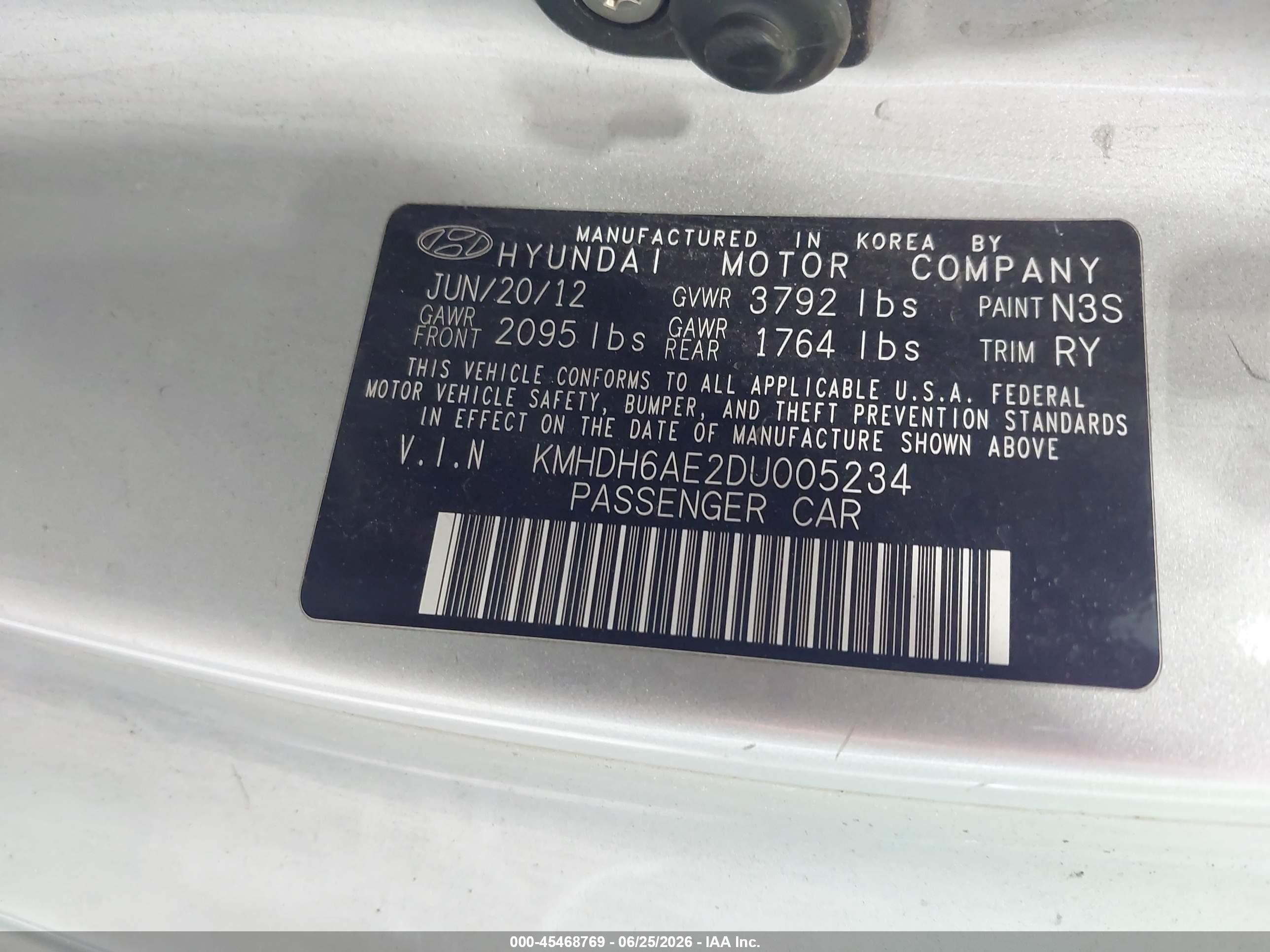 2013 Hyundai Elantra Gs Silver vin: KMHDH6AE2DU005234