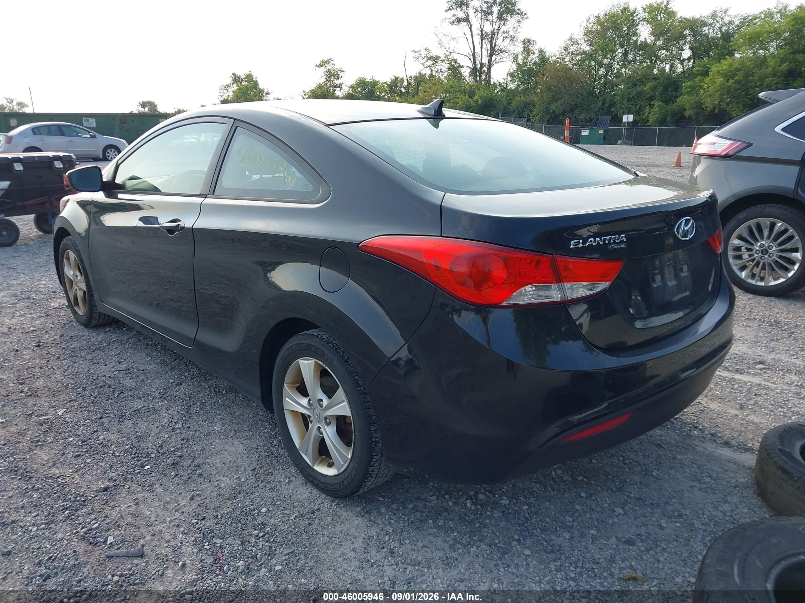 2013 Hyundai Elantra Coupe Gs/se Черный vin: KMHDH6AE2DU012720