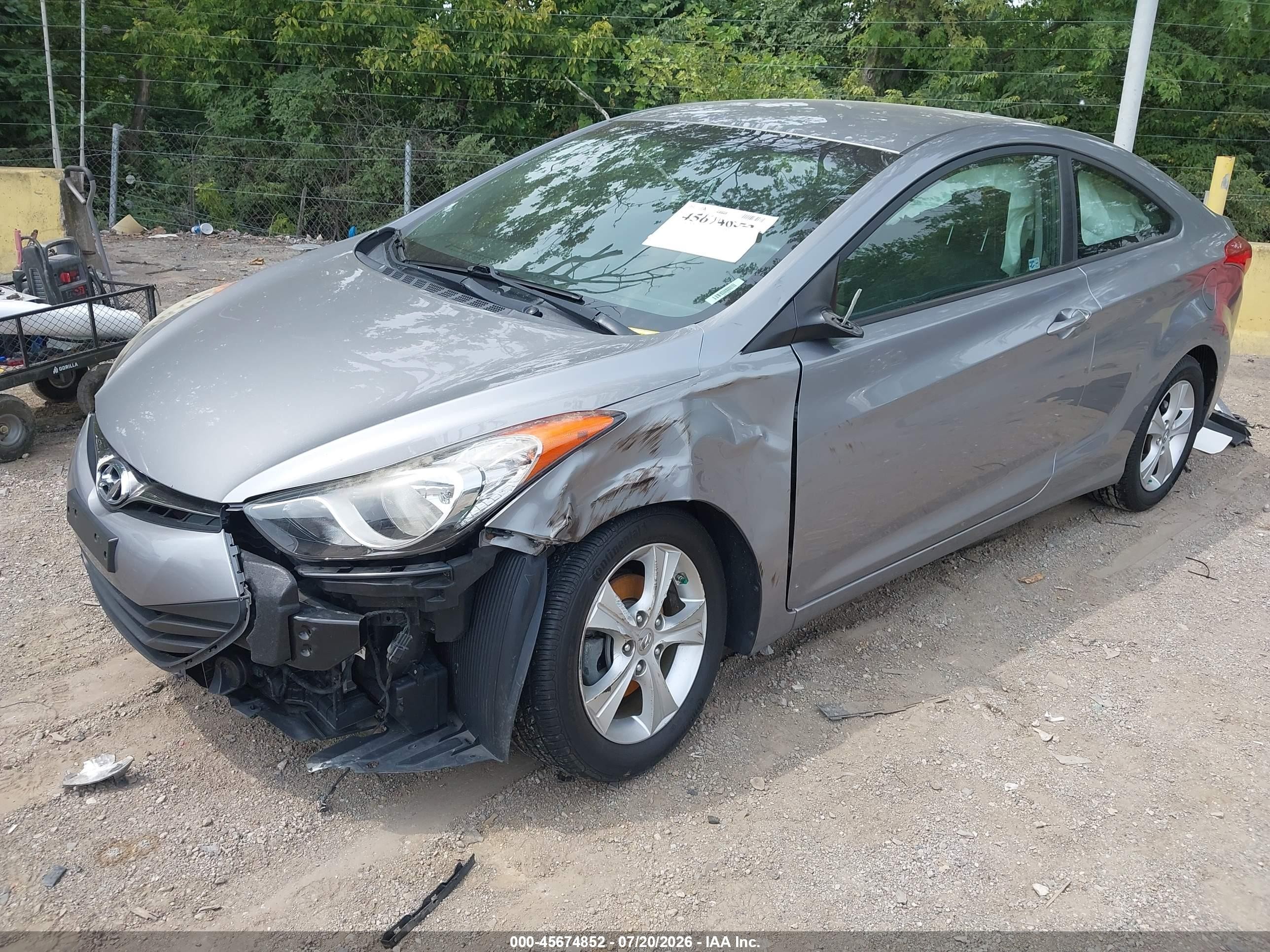 2013 Hyundai Elantra Gs Gray vin: KMHDH6AE2DU022602