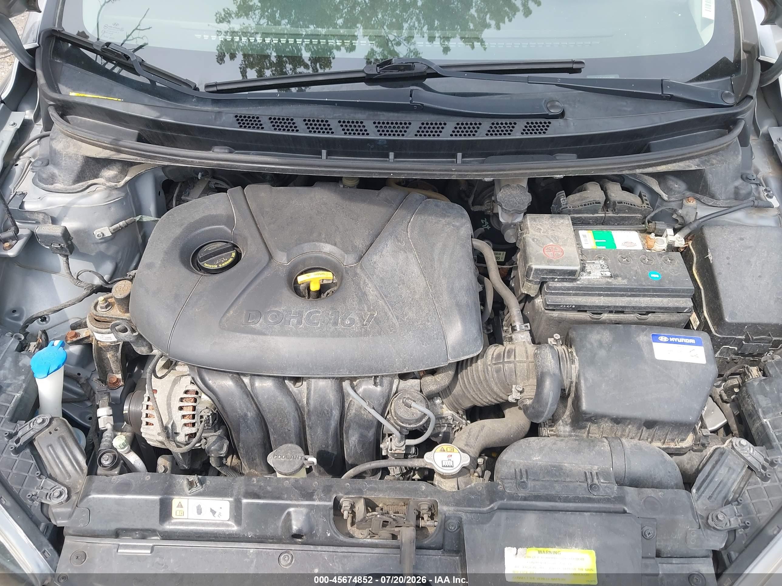 2013 Hyundai Elantra Gs Gray vin: KMHDH6AE2DU022602