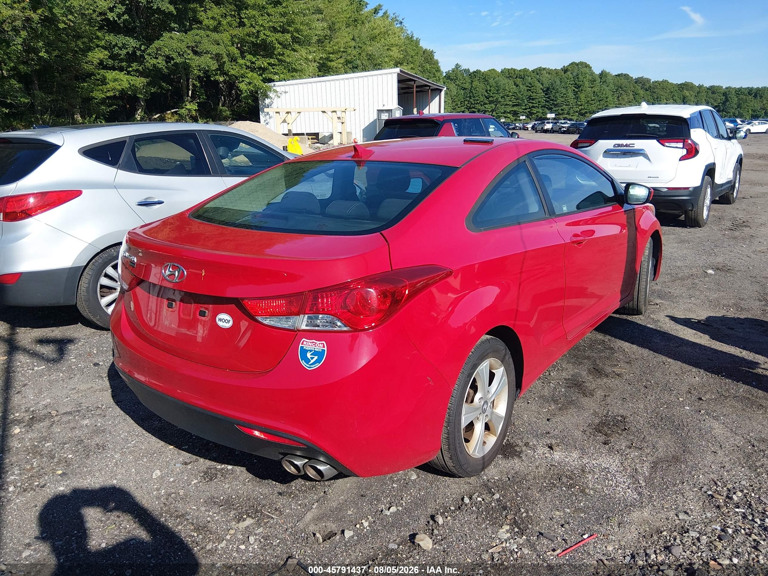 2013 Hyundai Elantra Gs Красный vin: KMHDH6AE3DU006022