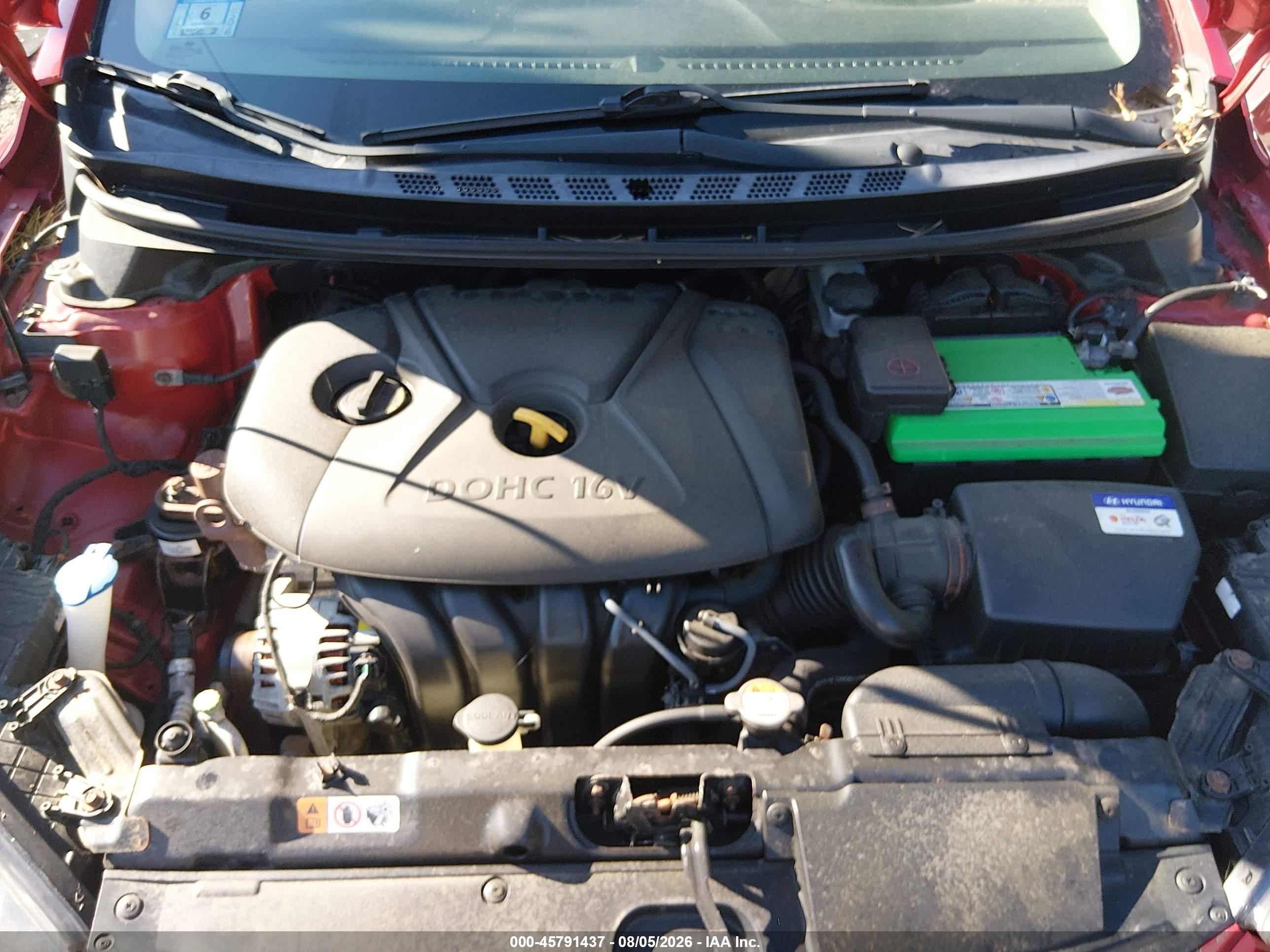 2013 Hyundai Elantra Gs Красный vin: KMHDH6AE3DU006022